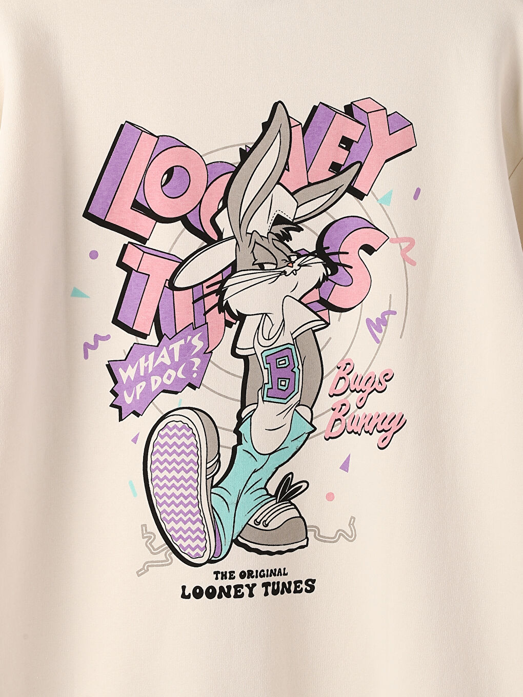 سويت شيرت كم طويل مطبوع بياقة دائرية للسيدات-3