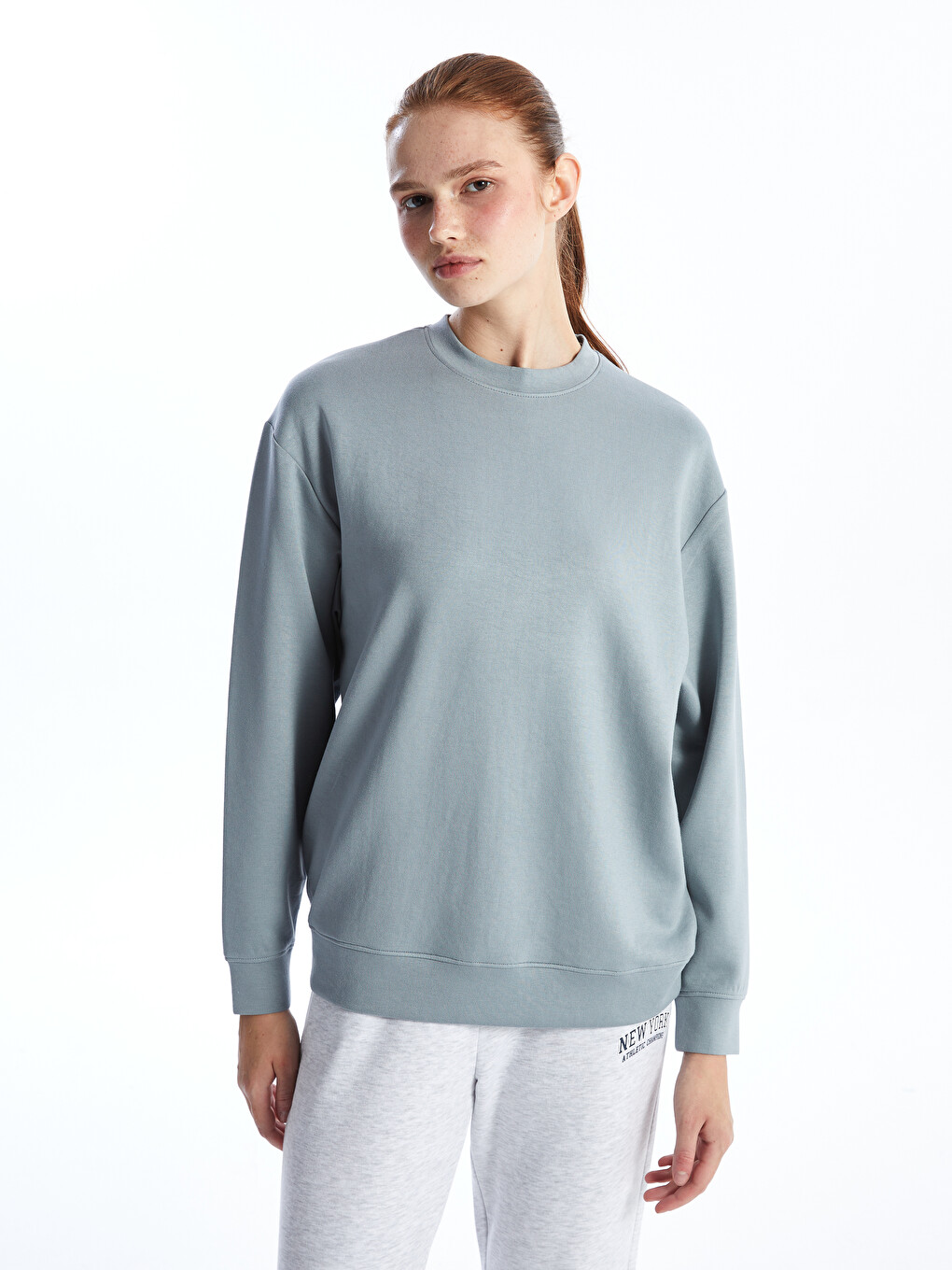 XSIDE ACTIVE Bisiklet Yaka Oversize Kadın Sweatshirt - W4GS70Z8