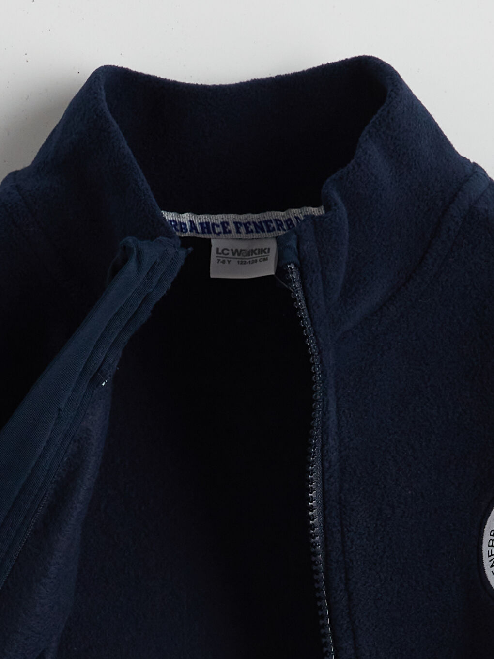 Lacivert Dik Yaka Fenerbahçe Baskılı Polar Erkek Çocuk Yelek-3
