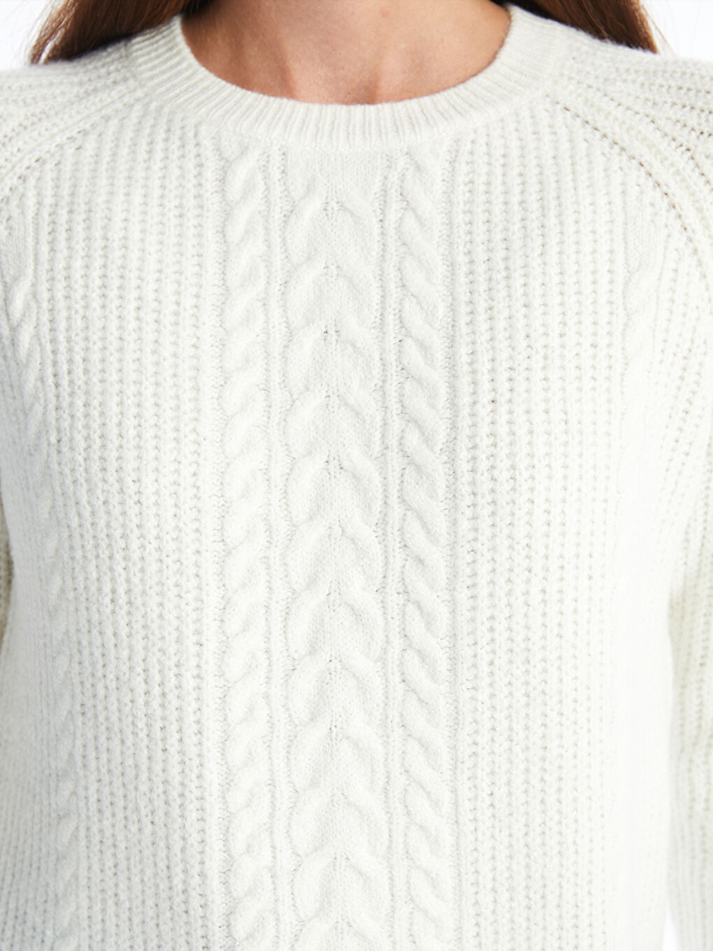 LCWAIKIKI Basic Crew Neck Self-Patterned Women's Knitwear Sweater -W4GS81Z8-R9J