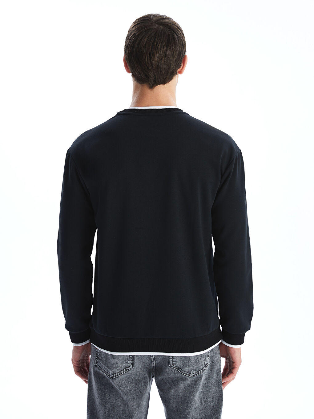 Crew Neck Long Sleeve Printed Men's Sweatshirt-3