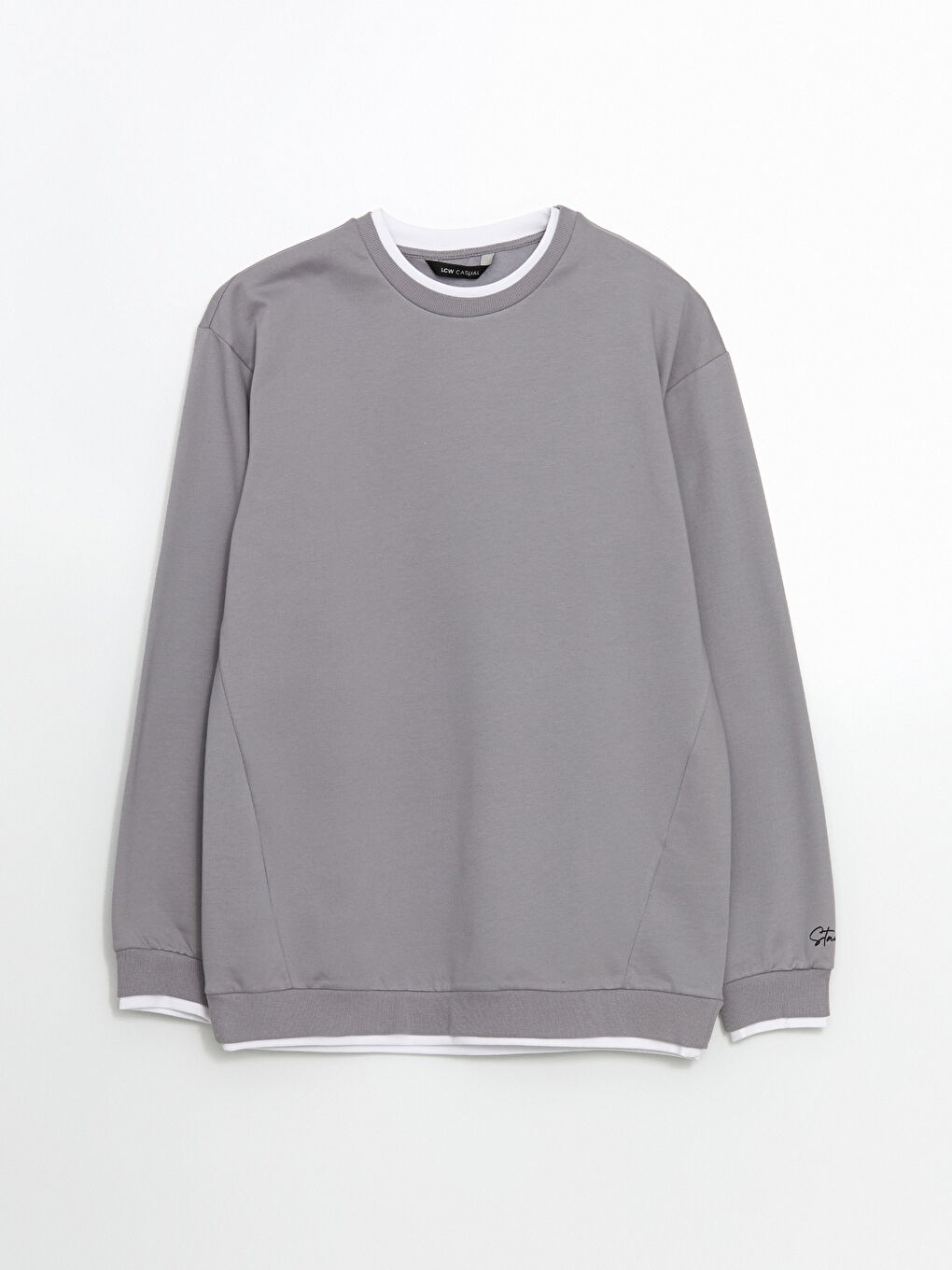 سويت شيرت مطبوع بأكمام طويلة برقبة دائرية للرجال-4