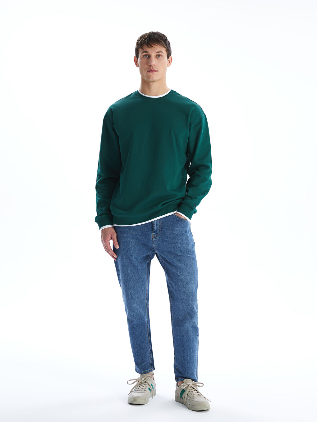 Crew Neck Long Sleeve Printed Men's Sweatshirt-1