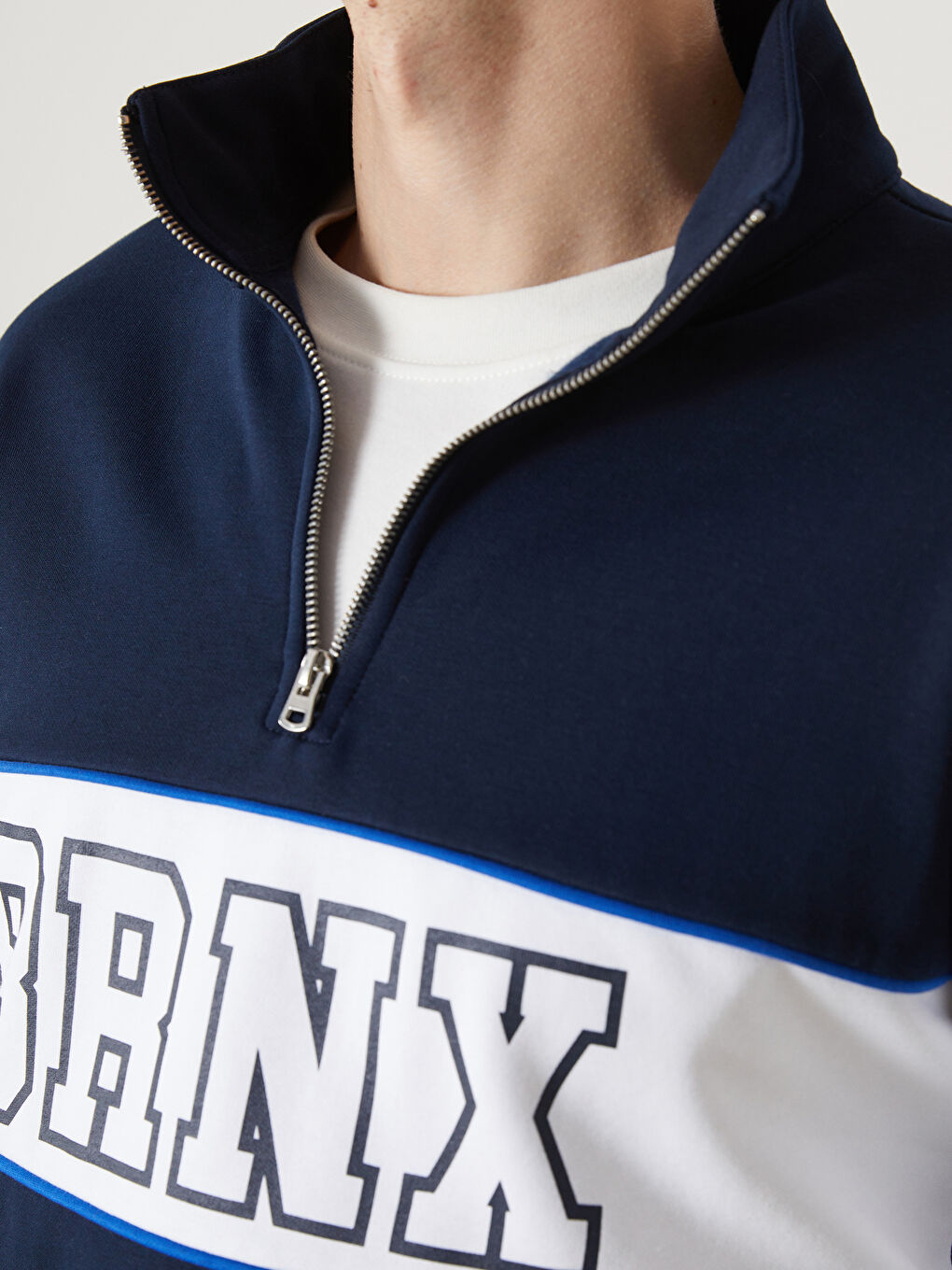 Funnel Neck Long Sleeve Printed Men's Sweatshirt-2