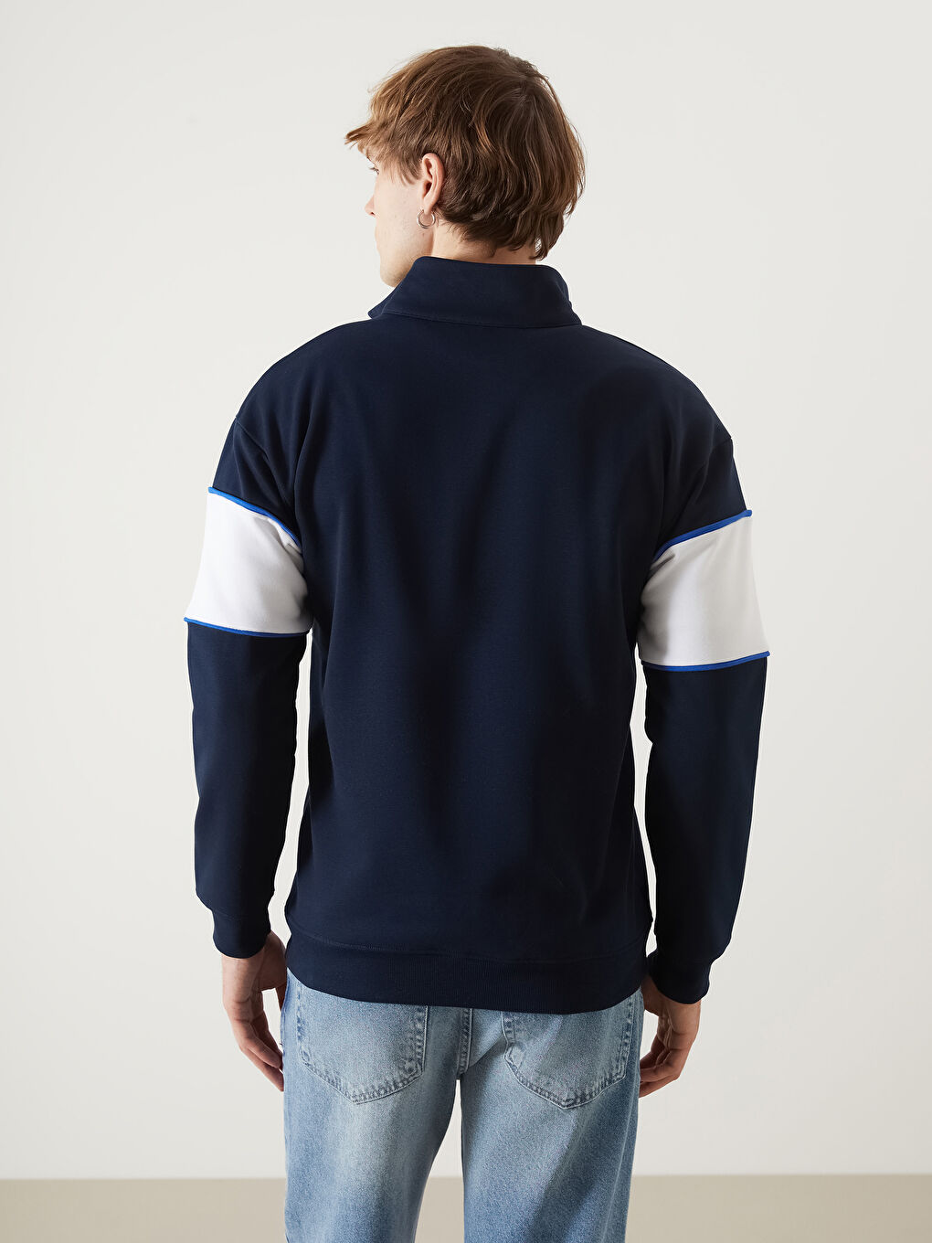 Funnel Neck Long Sleeve Printed Men's Sweatshirt-3