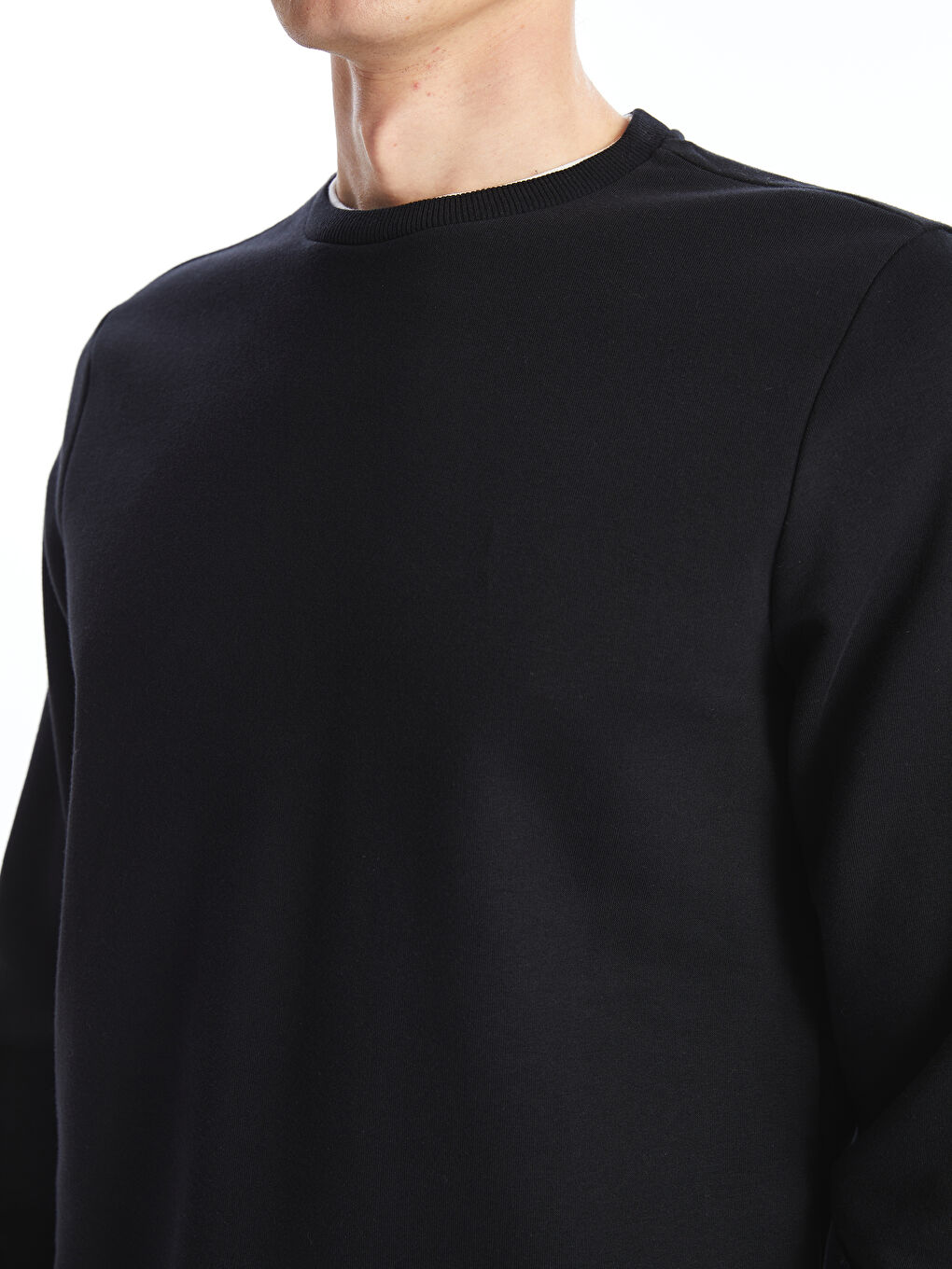 سويت شيرت ياقة دائرية كم طويل تخين للرجال-2