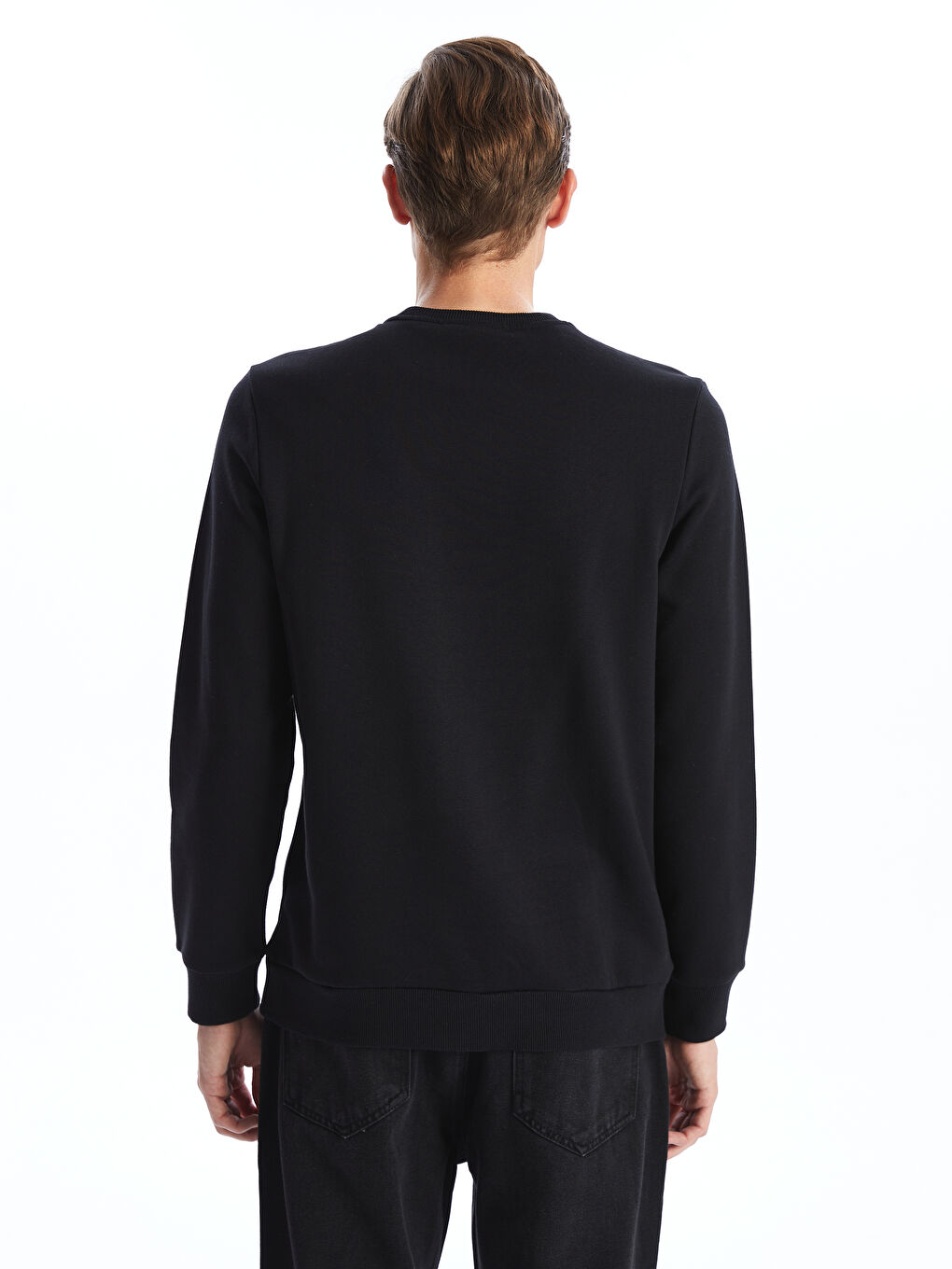 سويت شيرت ياقة دائرية كم طويل تخين للرجال-3