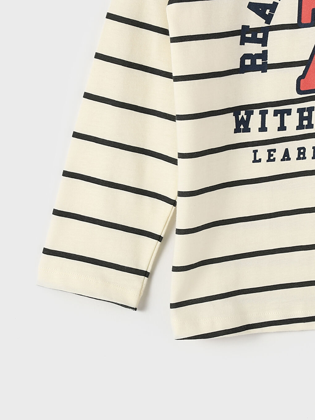 تيشيرت مخطط بياقة دائرية للأولاد الرضع-2