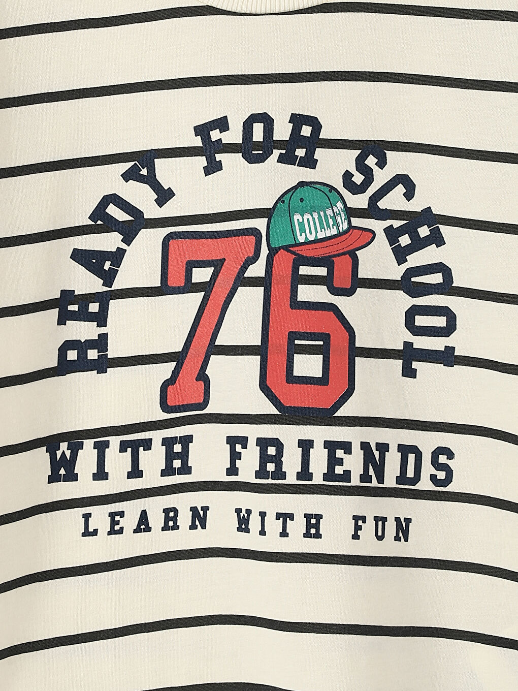 تيشيرت مخطط بياقة دائرية للأولاد الرضع-3