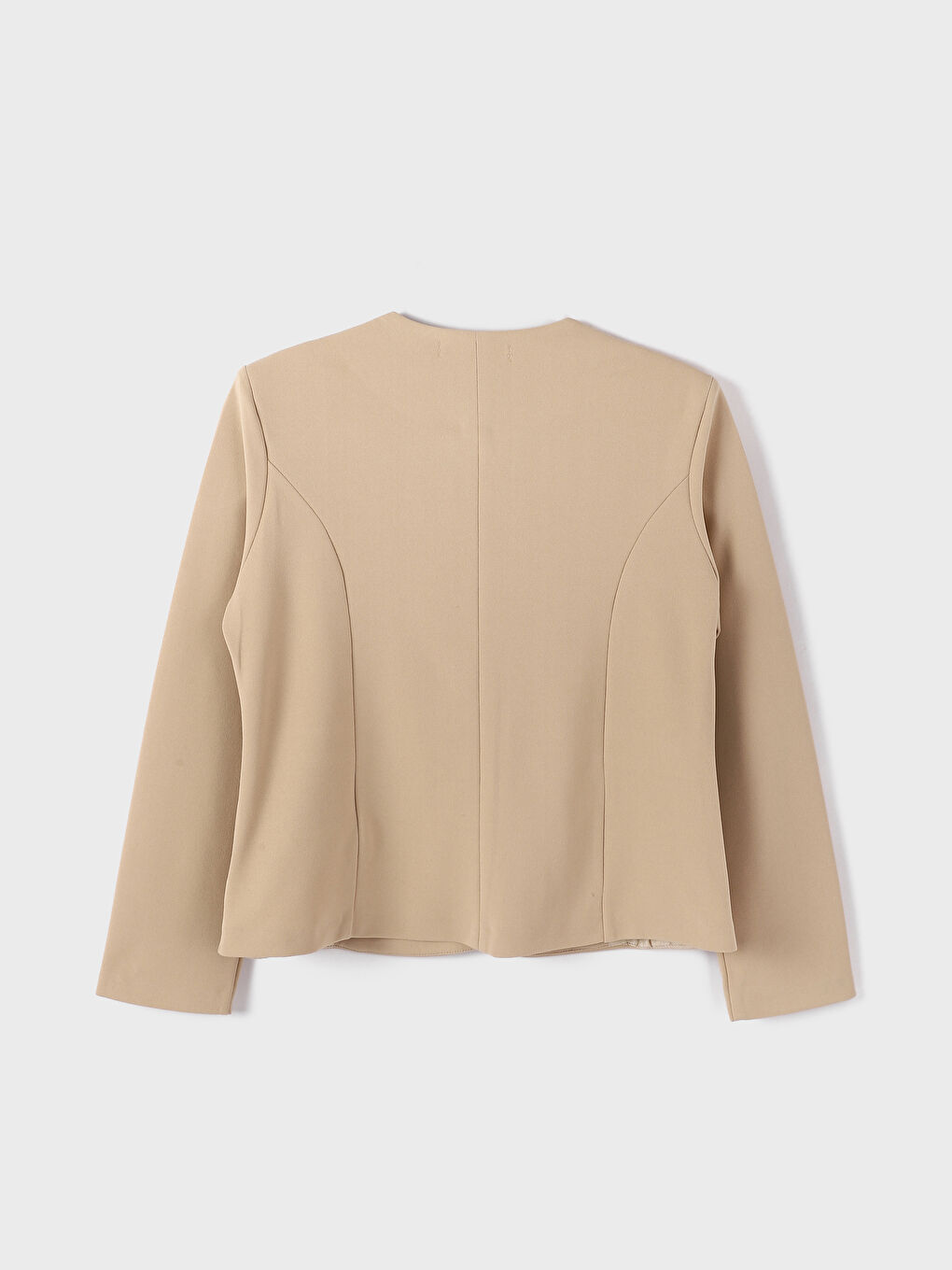 Button Closure Plain Long Sleeve Women's Jacket-10