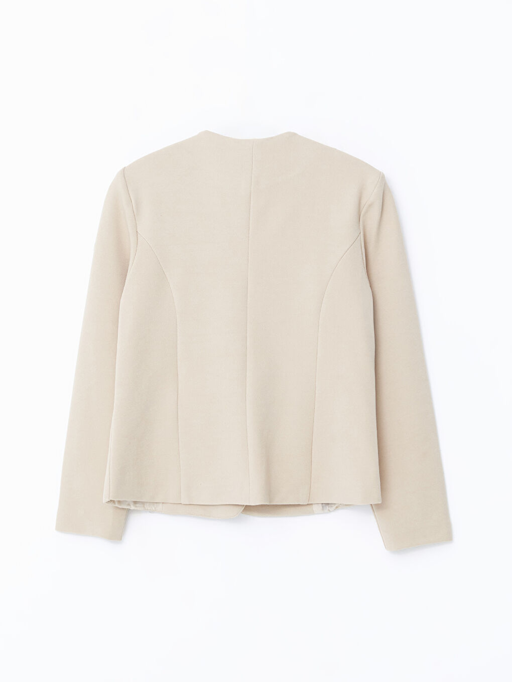 Button Closure Plain Long Sleeve Women's Jacket-6