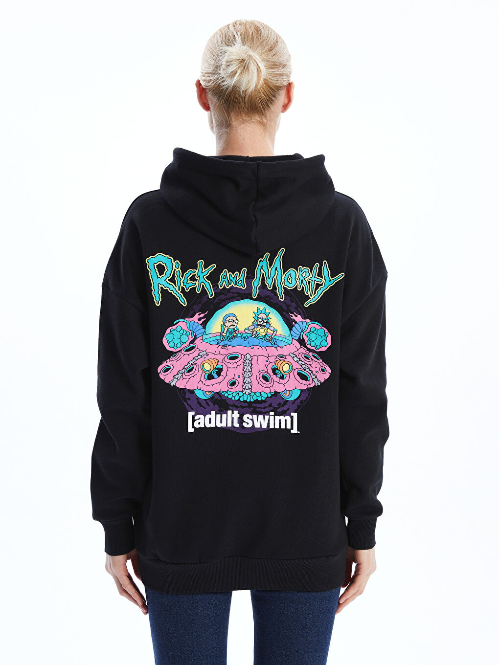 هودي تخين مطبوع أوفراسايز للسيدات Rick and Morty-4