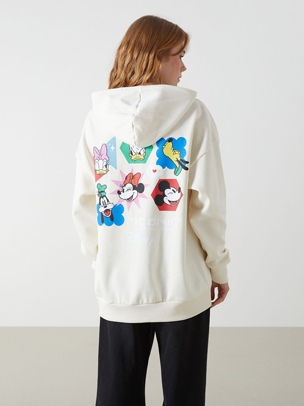 LCW Vision Hooded Mickey Mouse Printed Women's Sweatshirt -W4GU07Z8-FEW