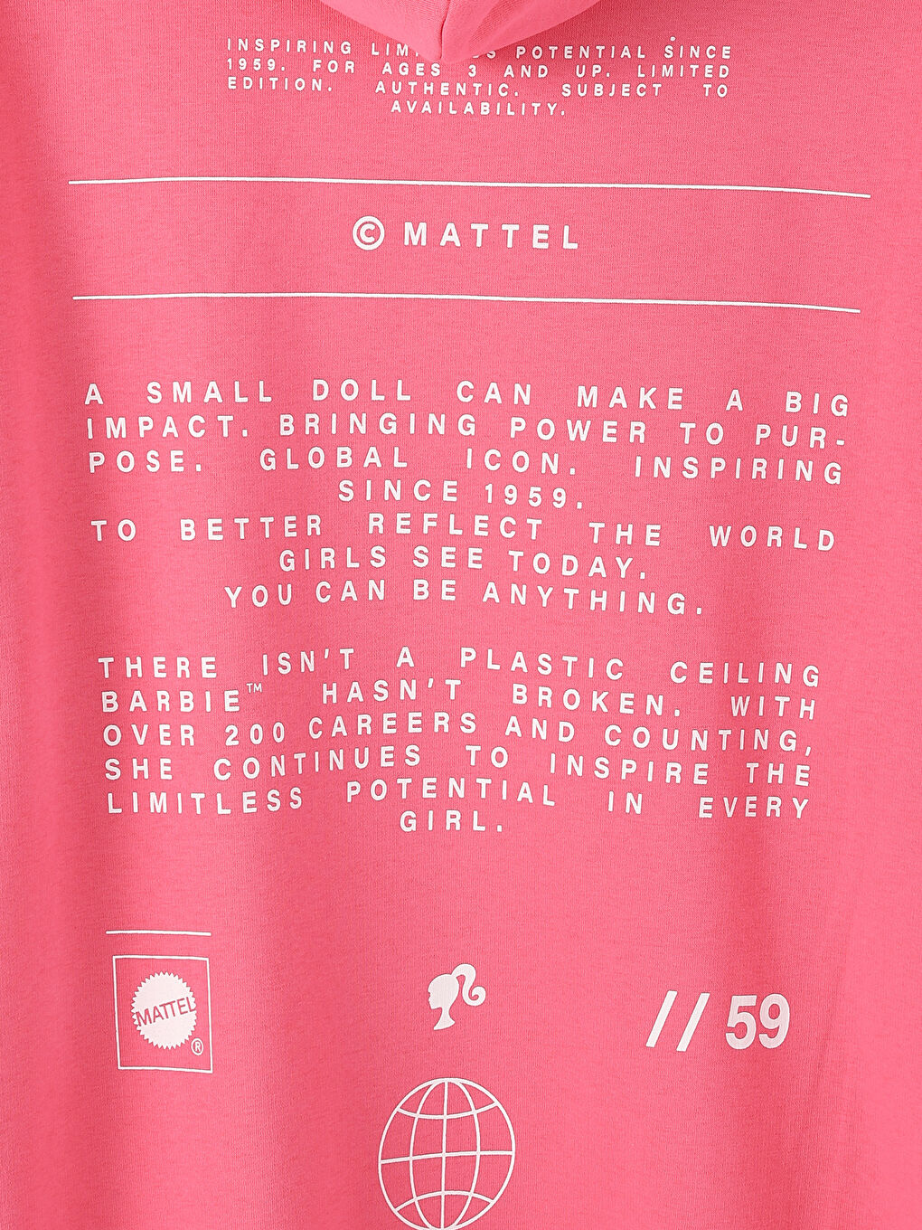 LC Waikiki Barbie Printed Hooded Women's Sweatshirt -W4GU10Z8-VG6