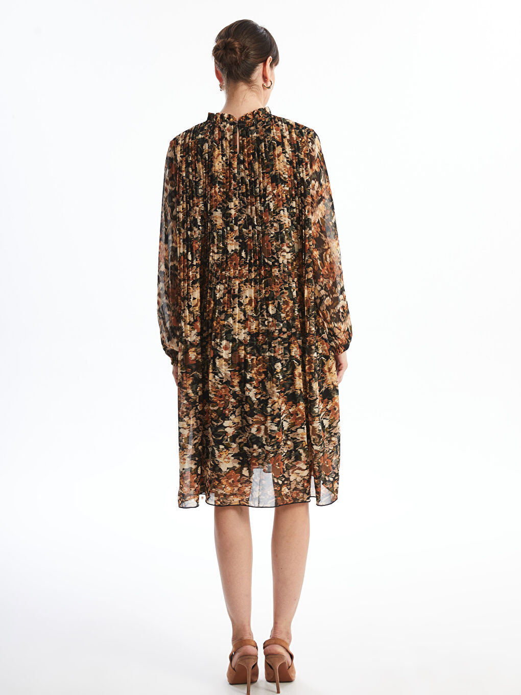 LC Waikiki Funnel Neck Patterned Women's Dress -W4GU80Z8-F9C