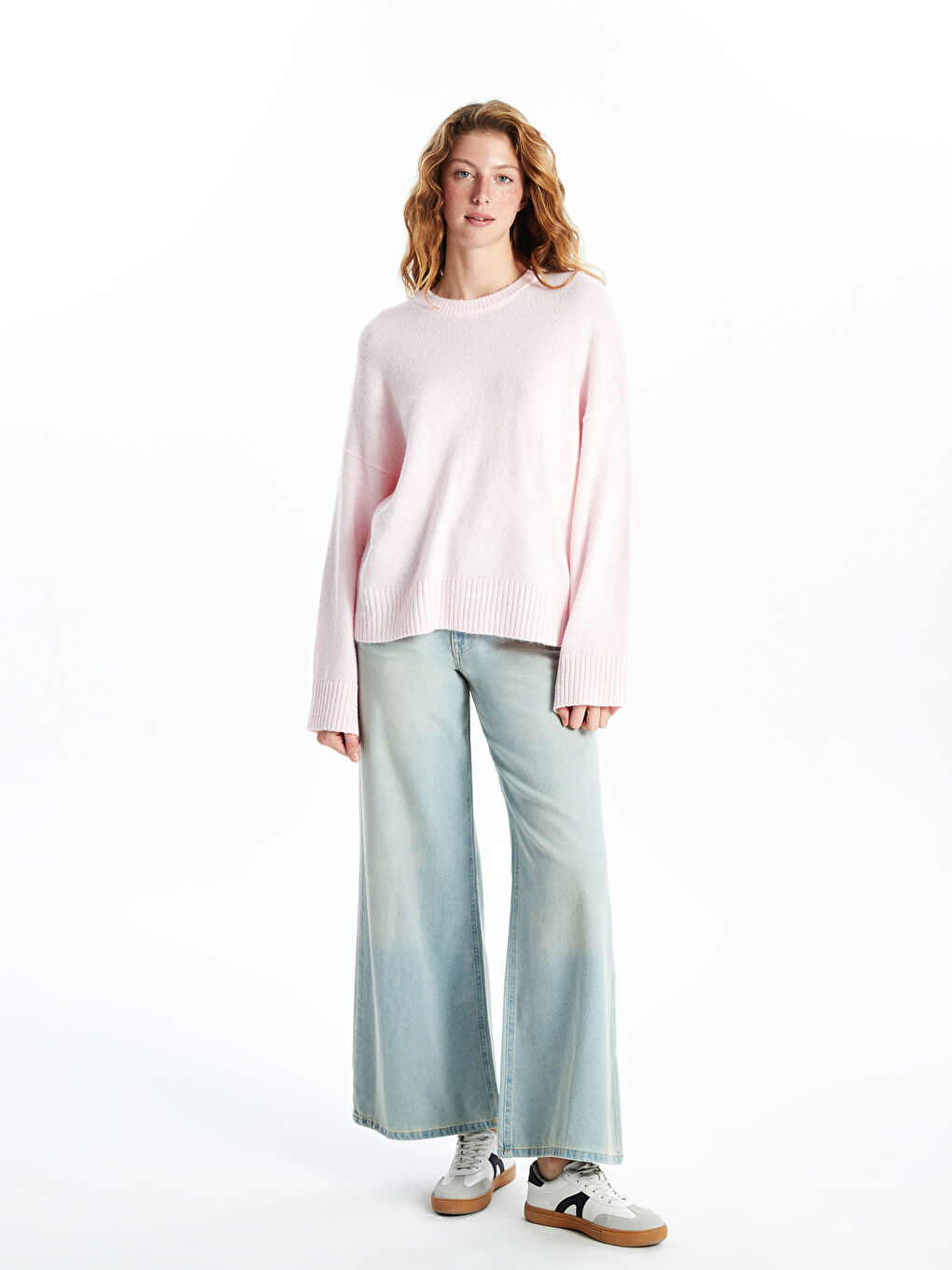 Crew Neck Women's Knitwear Sweater-1
