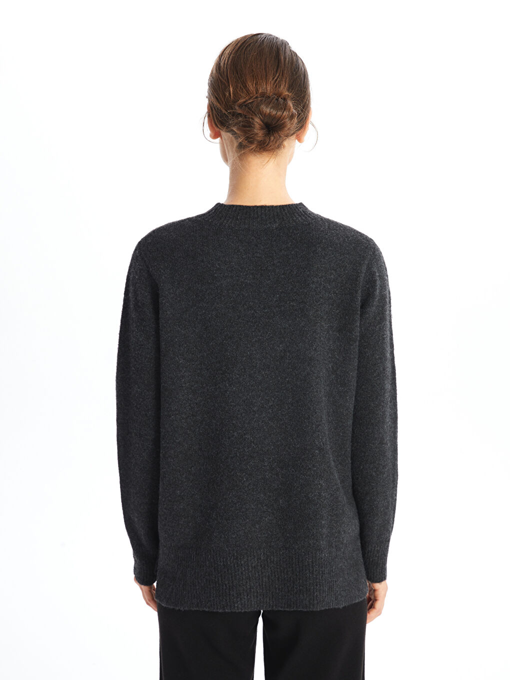 LCWAIKIKI Basic Crew Neck Rhinestone Embellished Women's Knitwear Sweater -W4GV32Z8-JF7