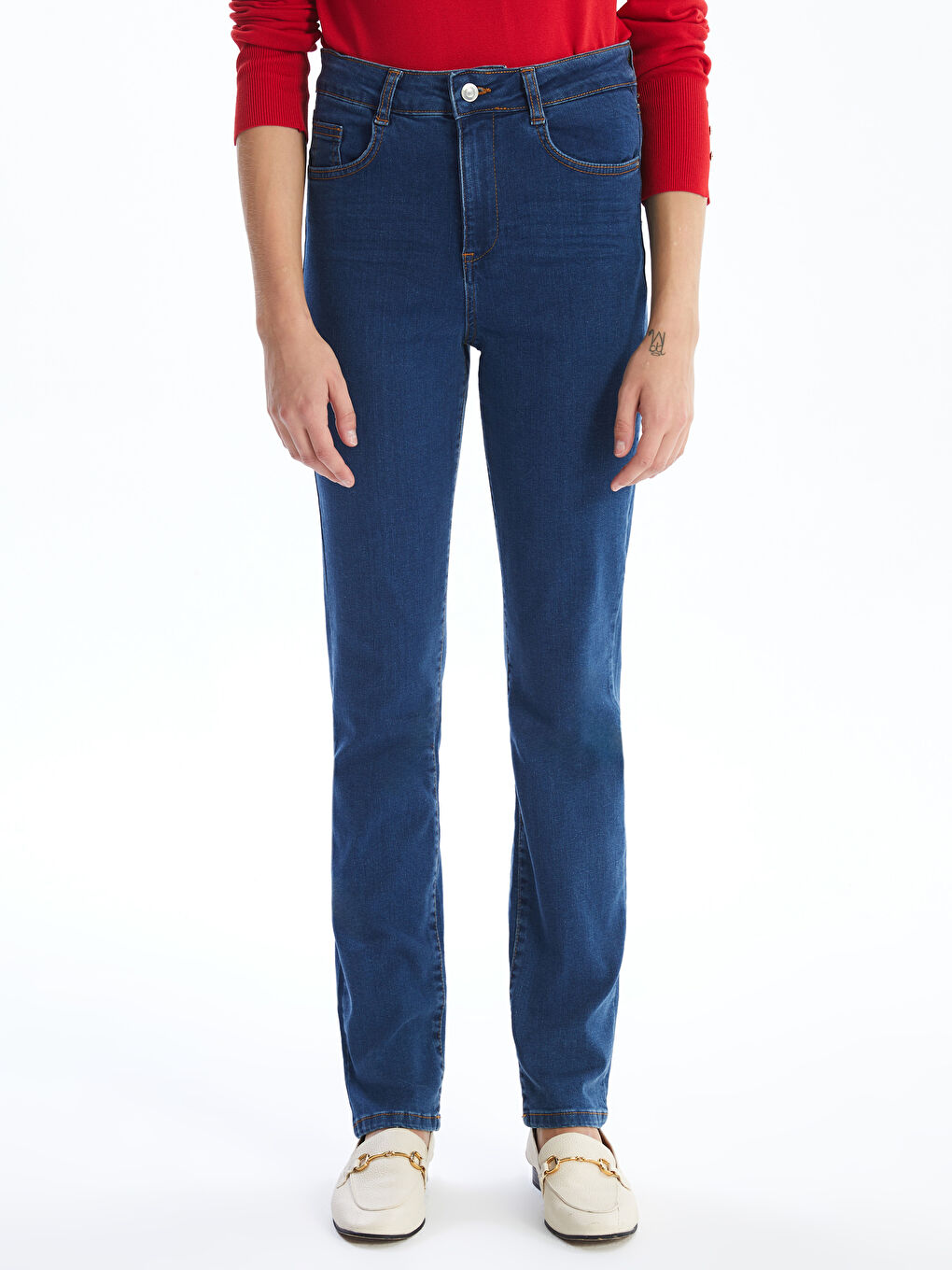 LCW ECO Orta İndigo Rodeo Jüpiter Süper Skinny Fit Kadın Jean Pantolon - 1