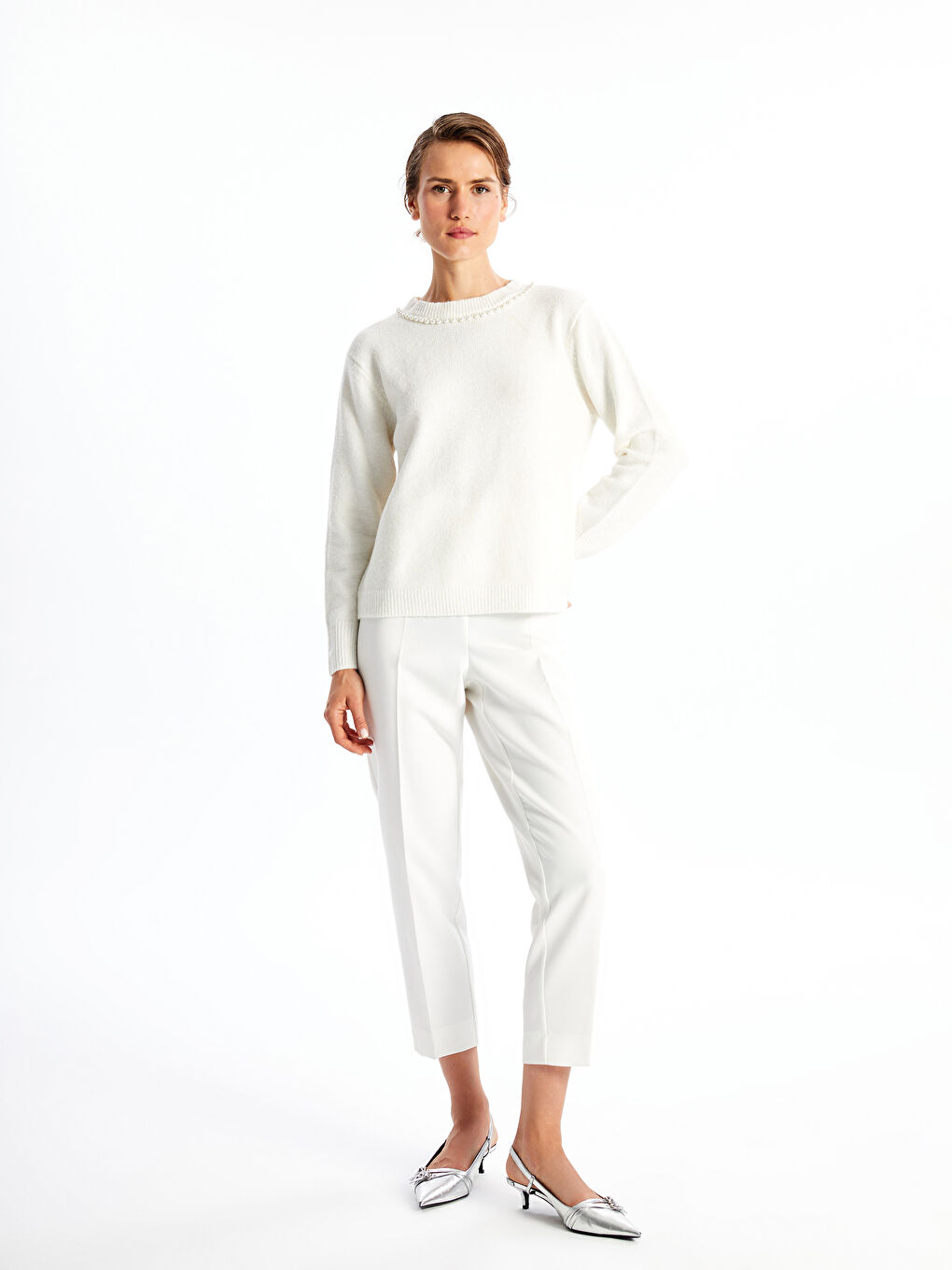 LCWAIKIKI Basic Rundhalsausschnitt Damen Strickpullover -W4GV93Z8-R9J