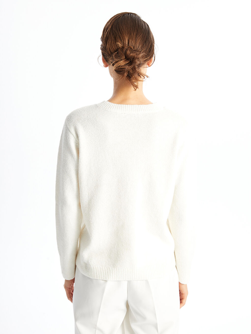 LCWAIKIKI Basic Rundhalsausschnitt Damen Strickpullover -W4GV93Z8-R9J