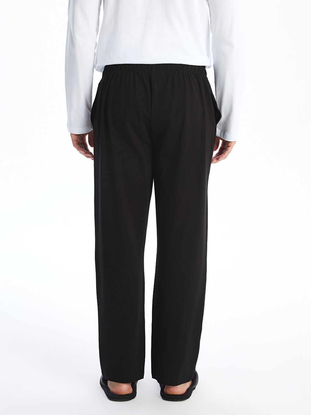 Siyah Standart Kalıp Erkek Pijama Alt-3