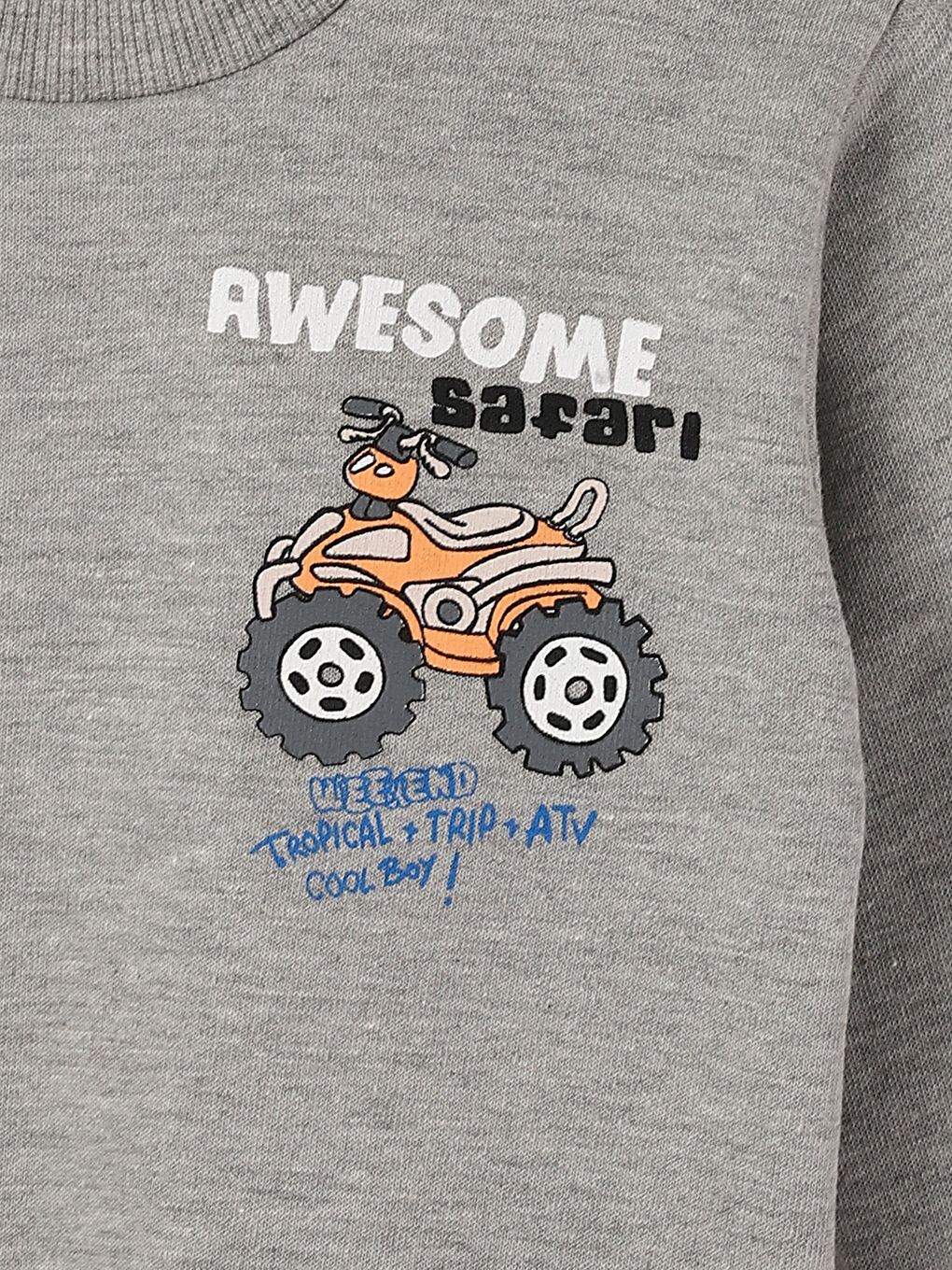 Crew Neck Long Sleeve Printed Baby Boys' Sweatshirt-3