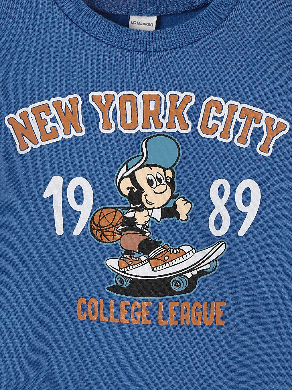 سويت شيرت للأولاد الرضع بياقة دائرية مطبوع عليه قرد نوستالجيك-3