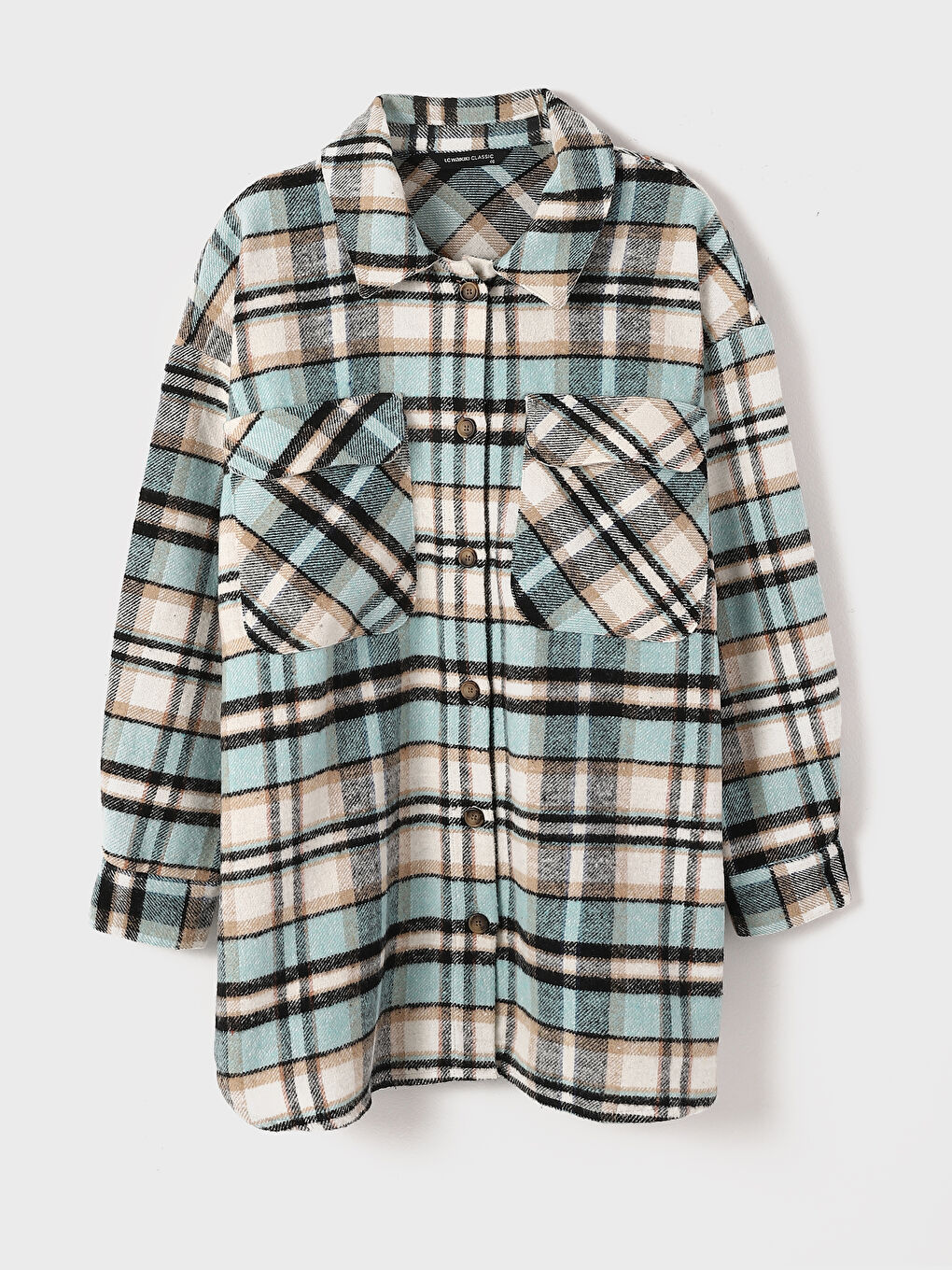 Plaid Oversize Women's Flannel Shirt -W4GY33Z8-LKY