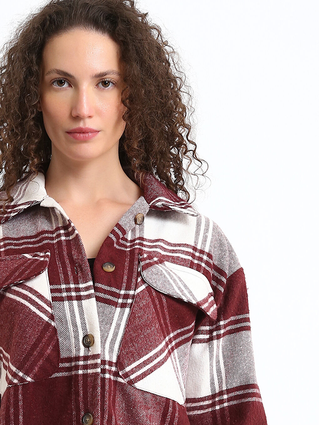 Plaid Oversize Women's Flannel Shirt-2