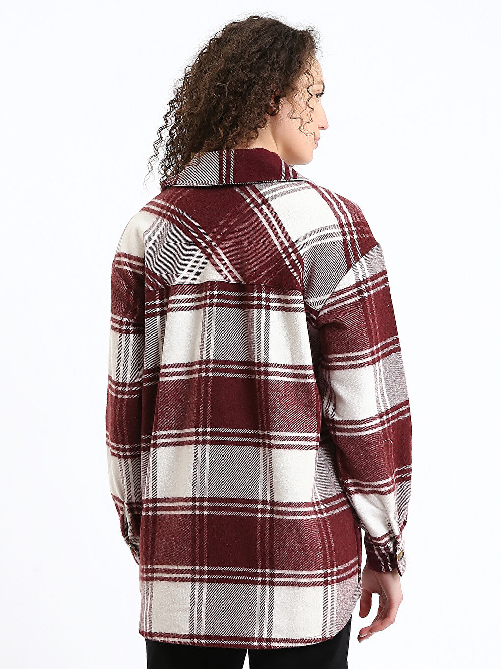Plaid Oversize Women's Flannel Shirt-4