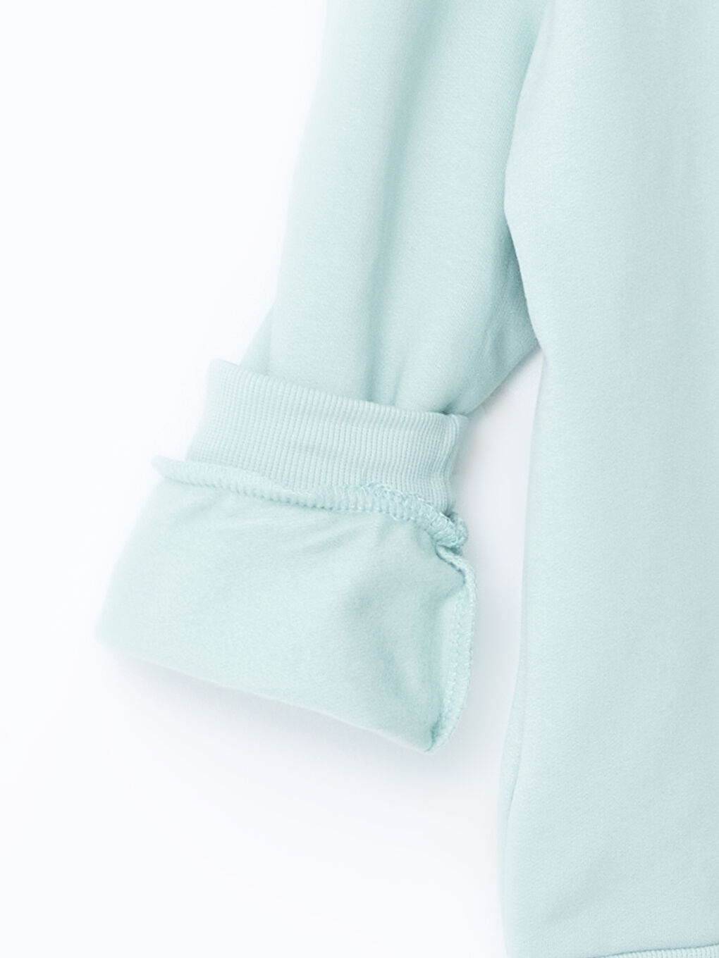 Yeşil Bisiklet Yaka Kız Çocuk Sweatshirt-1