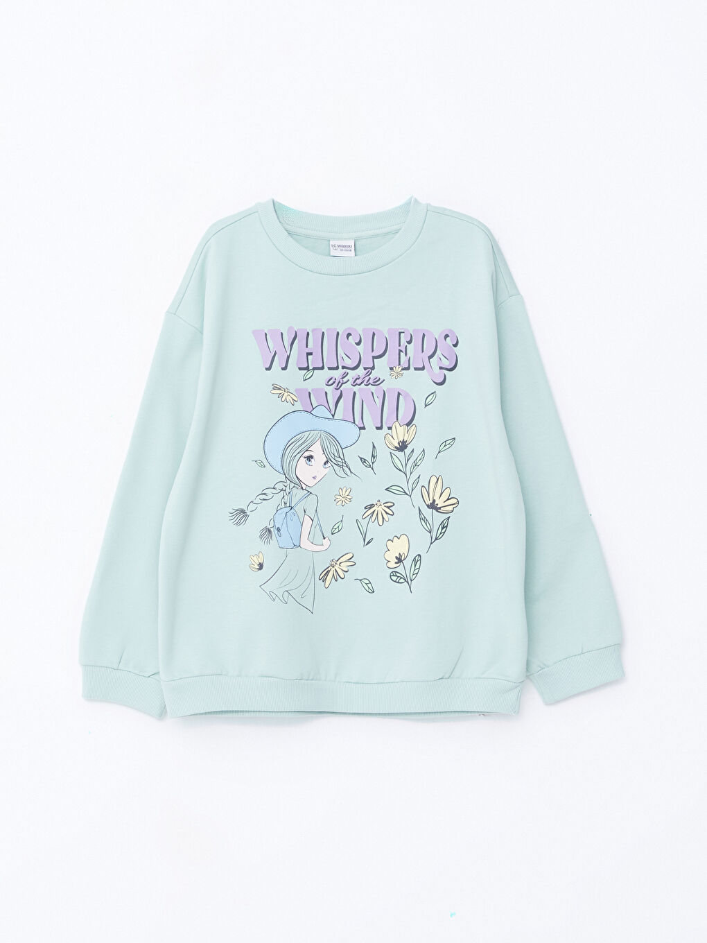 LCW Kids Açık Yeşil Bisiklet Yaka Kız Çocuk Kalın Sweatshirt 2'li - 4