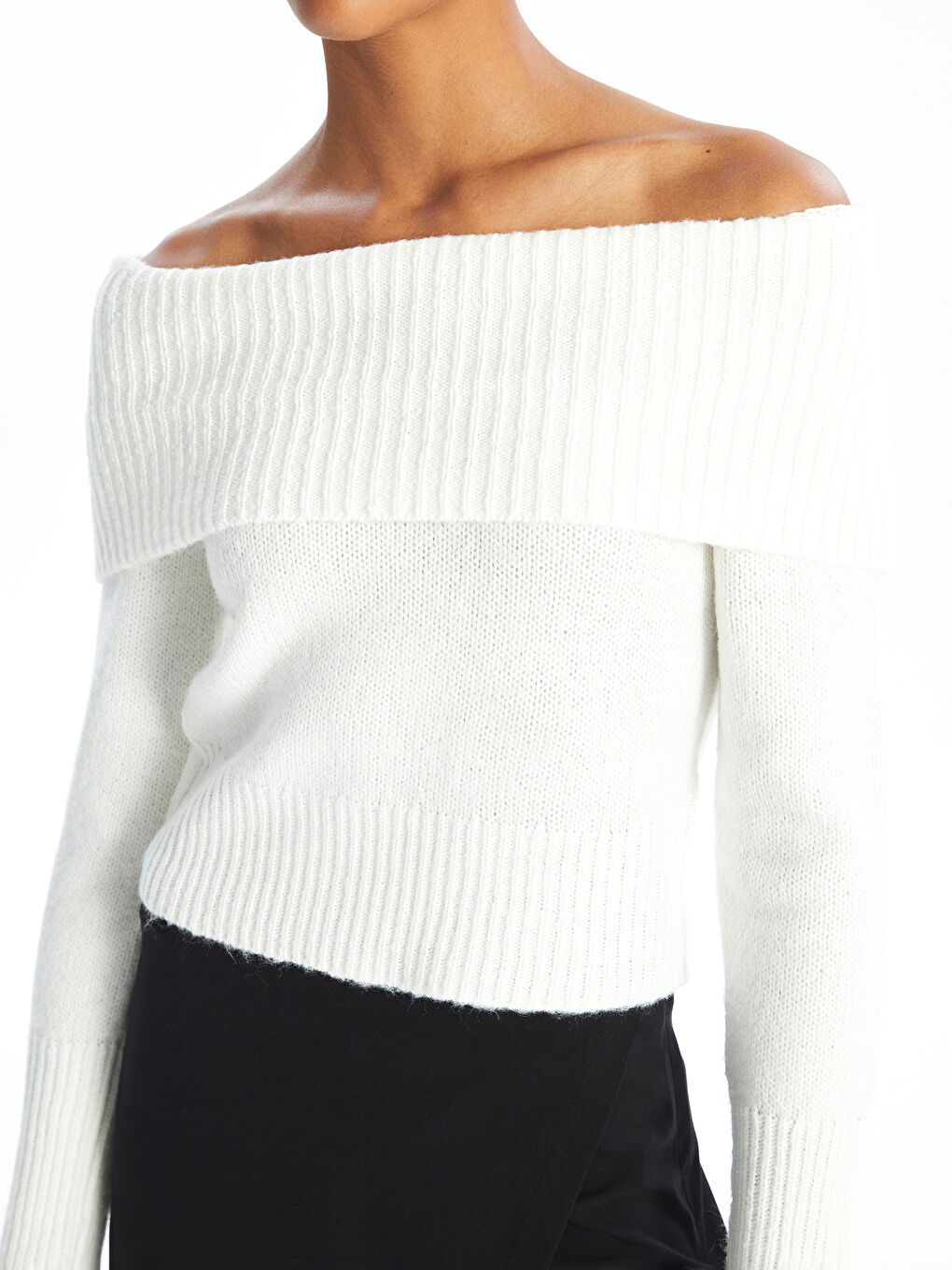 XSIDE Schulterfreier Ausschnitt Damen Strickpullover -W4GY83Z8-R9J