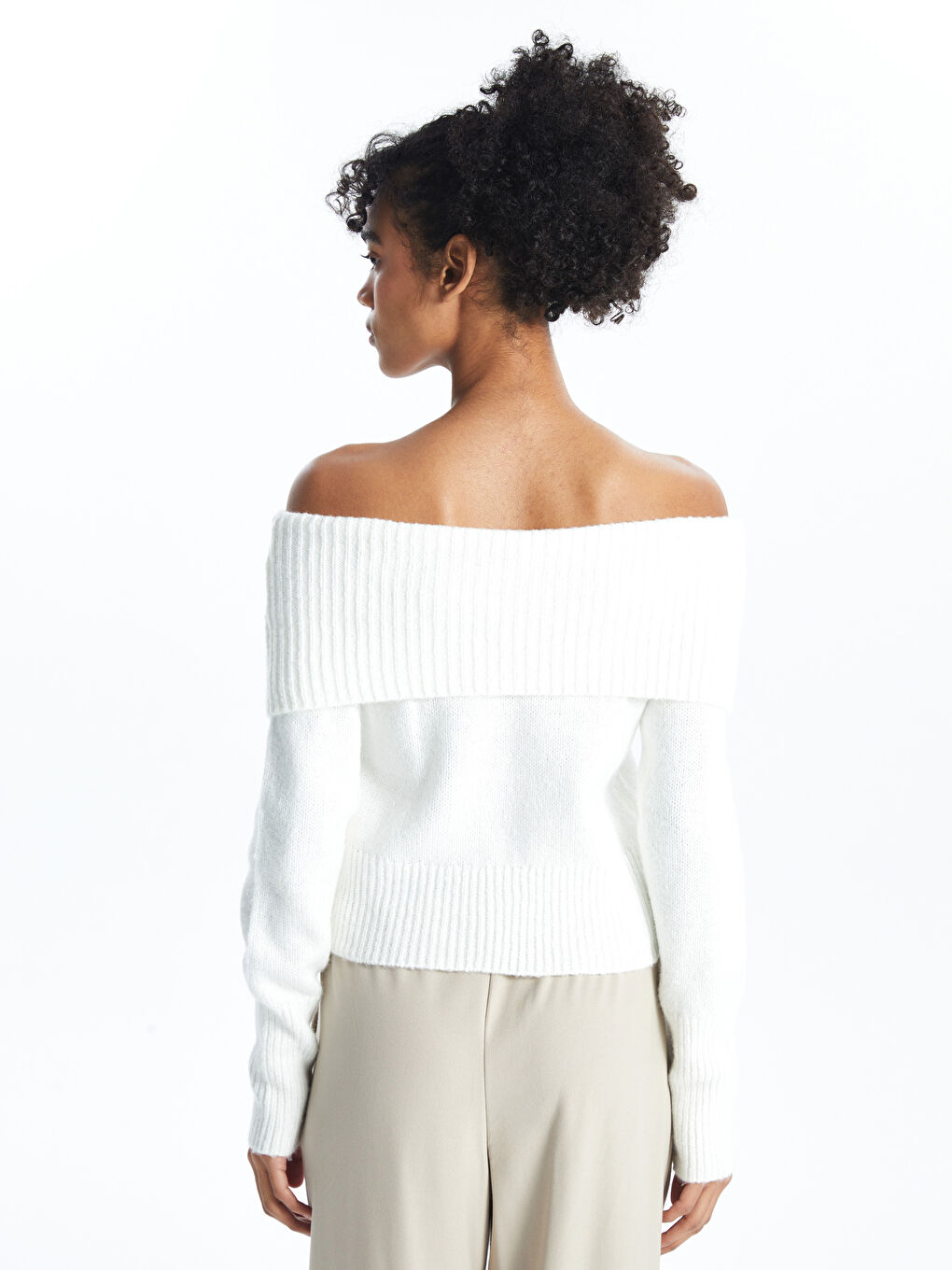 XSIDE Schulterfreier Ausschnitt Damen Strickpullover -W4GY83Z8-R9J