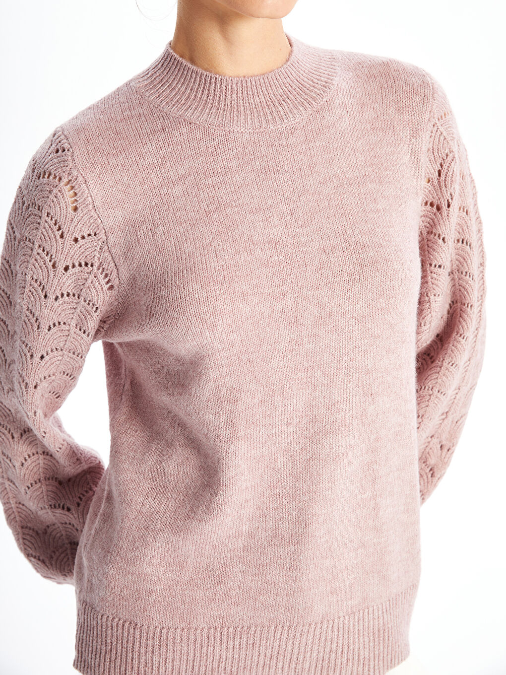 LCWAIKIKI Basic Funnel Neck Hole-Knitted Women's Knitwear Sweater -W4H001Z8-JPW