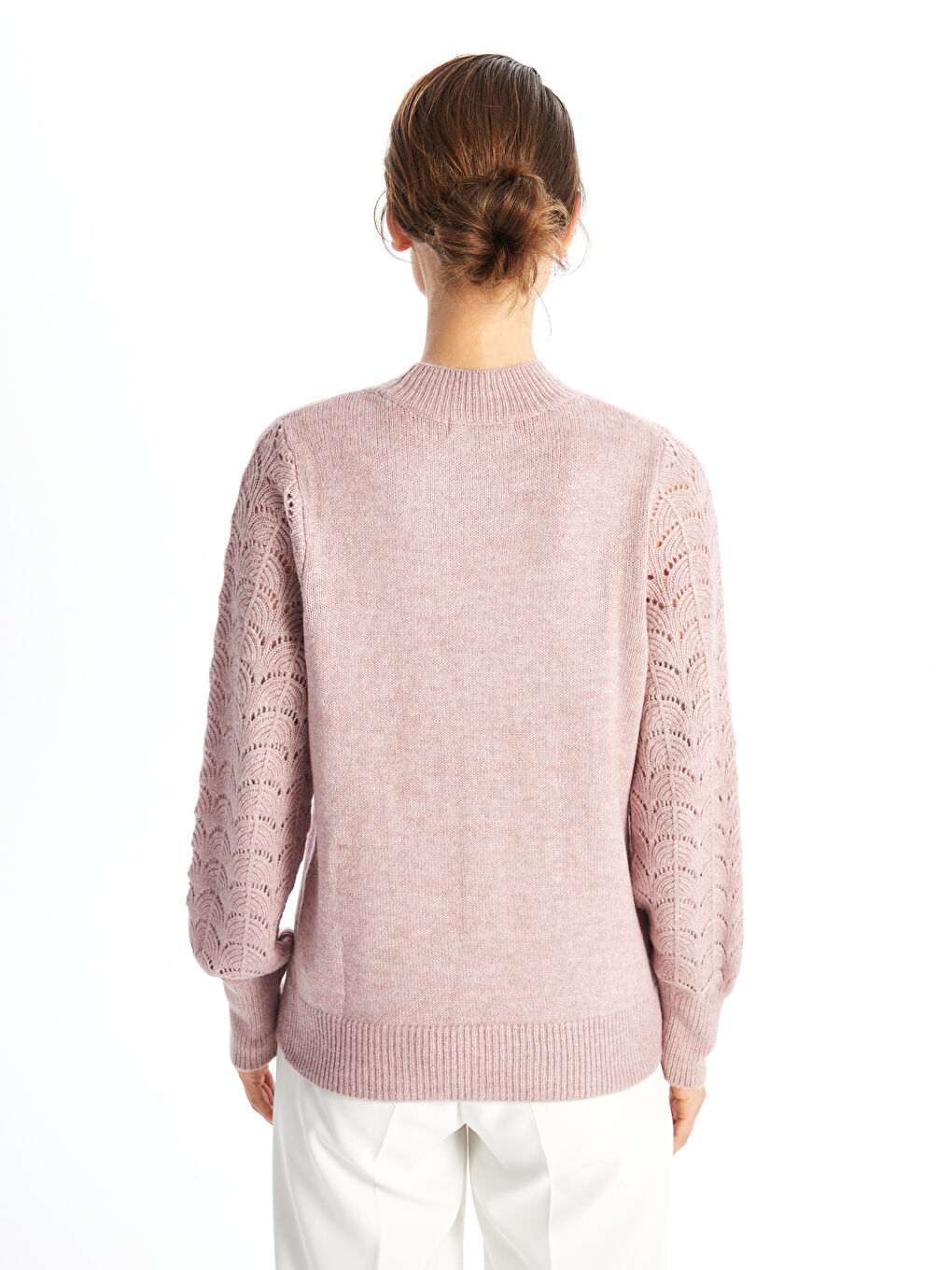 LCWAIKIKI Basic Funnel Neck Hole-Knitted Women's Knitwear Sweater -W4H001Z8-JPW