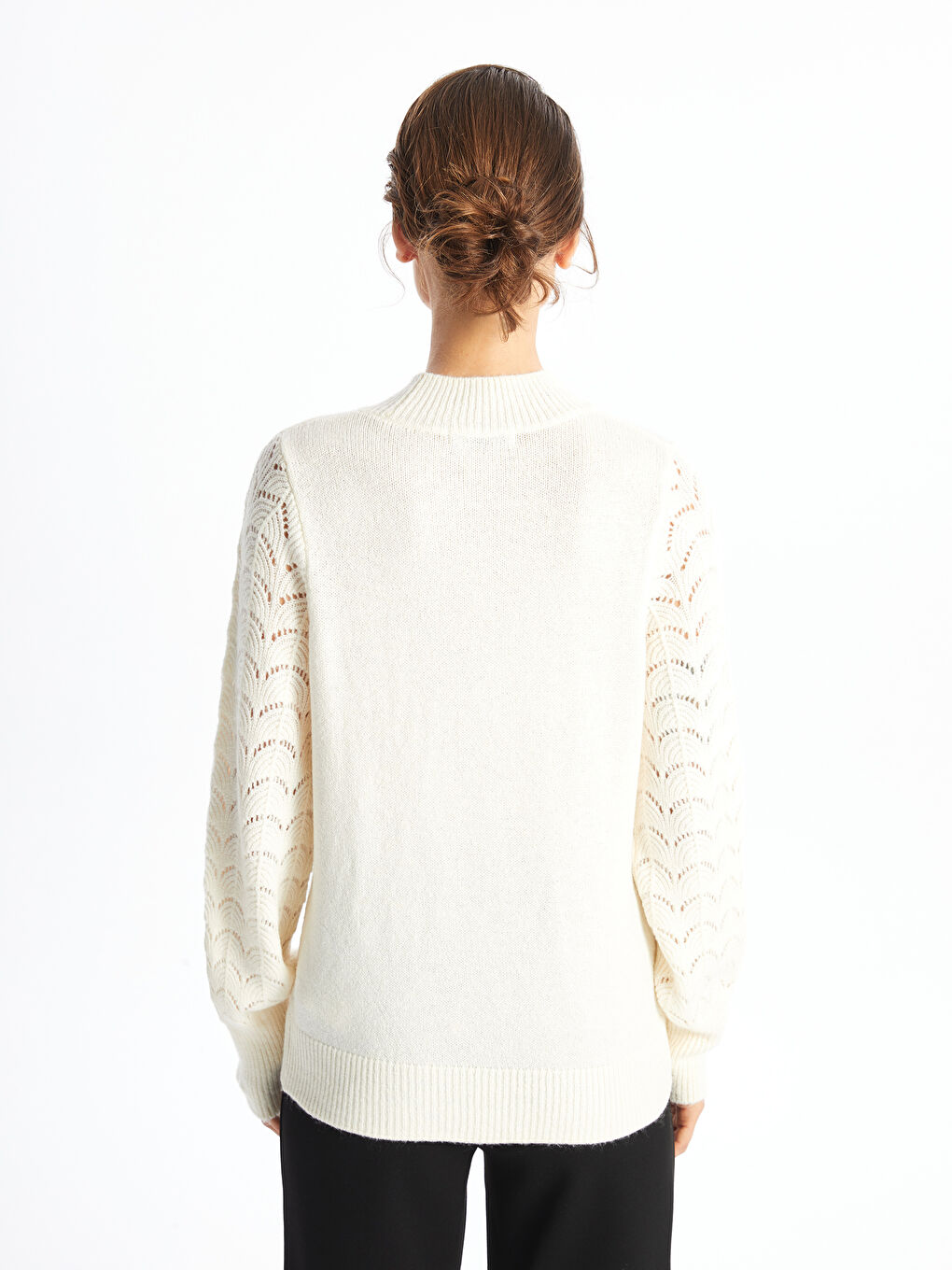 LCWAIKIKI Basic Funnel Neck Hole-Knitted Women's Knitwear Sweater -W4H001Z8-R9J