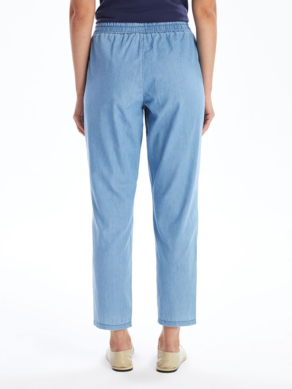 Jean Slim à Taille Élastiquée pour Femmes-3