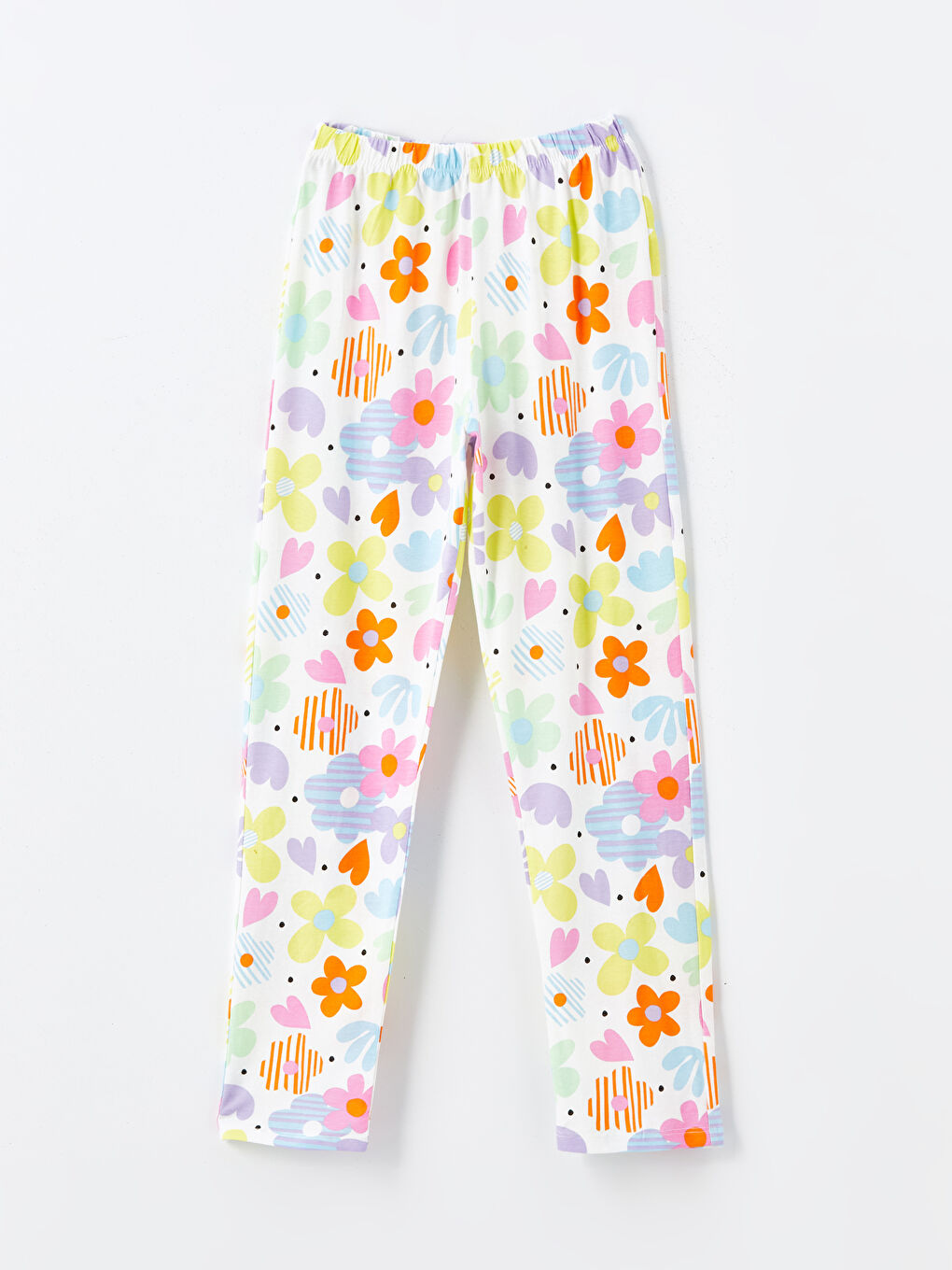 LCW DREAM Rundhalsausschnitt Gemustertes Langarm Pyjama-Set für Mädchen -W4H095Z4-LRA