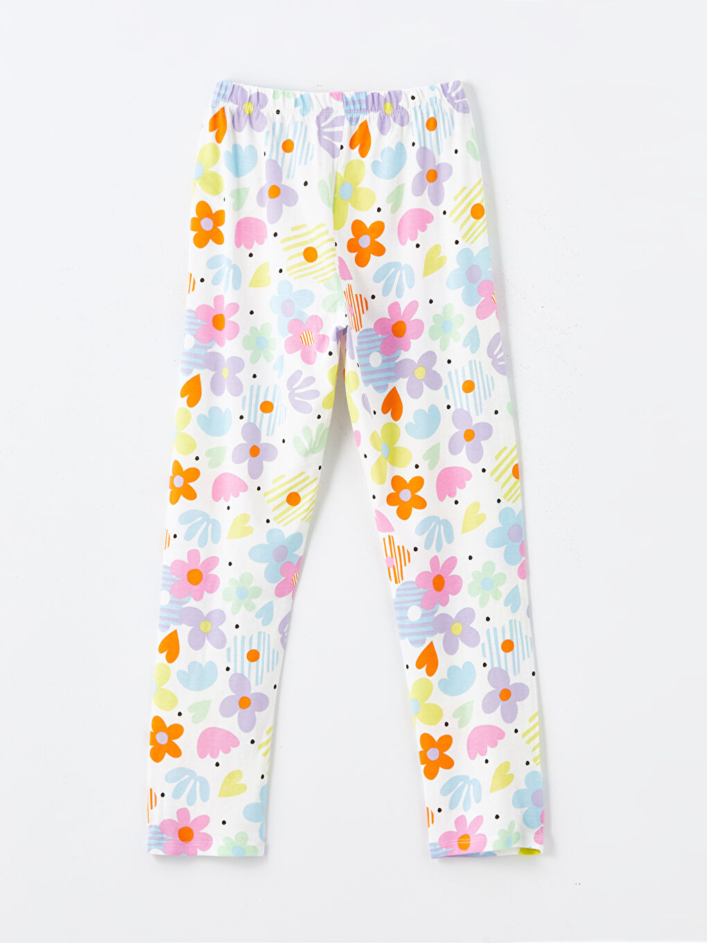 LCW DREAM Rundhalsausschnitt Gemustertes Langarm Pyjama-Set für Mädchen -W4H095Z4-LRA