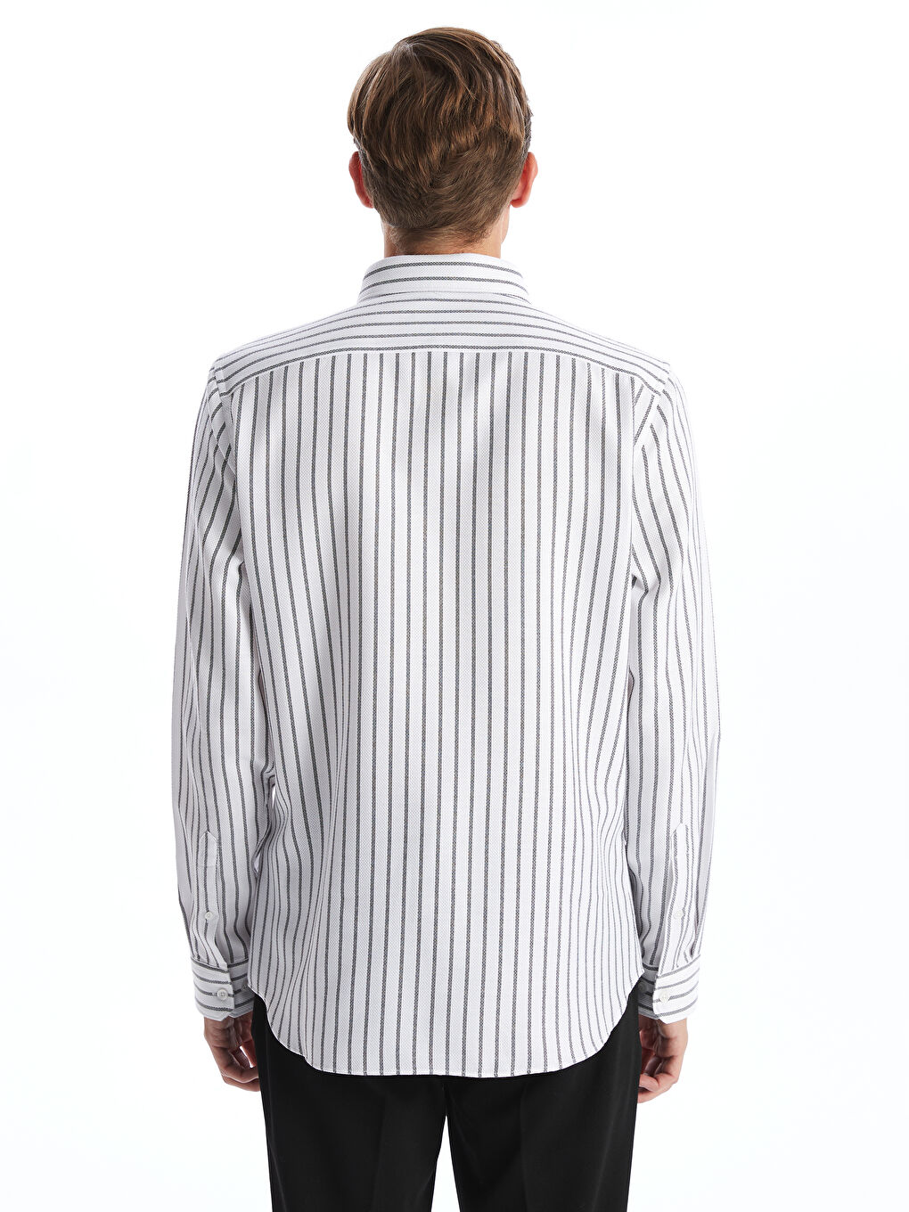 قميص رجالي مخطط بقصة ضيقة-3