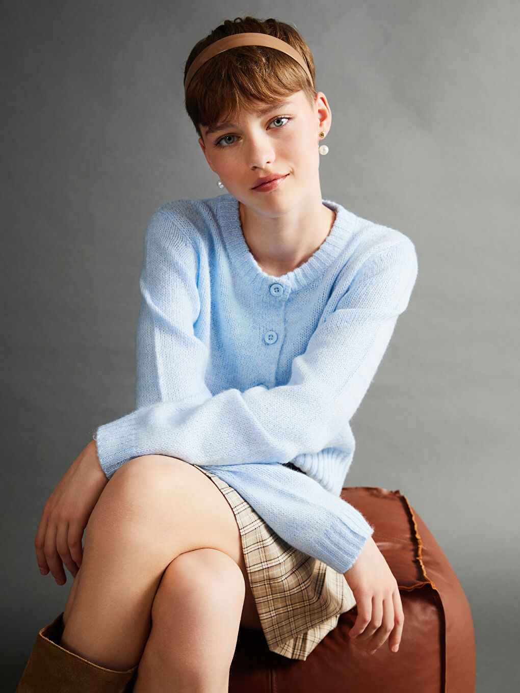 XSIDE Crew Neck Women's Knitwear Cardigan -W4H203Z8-VYD