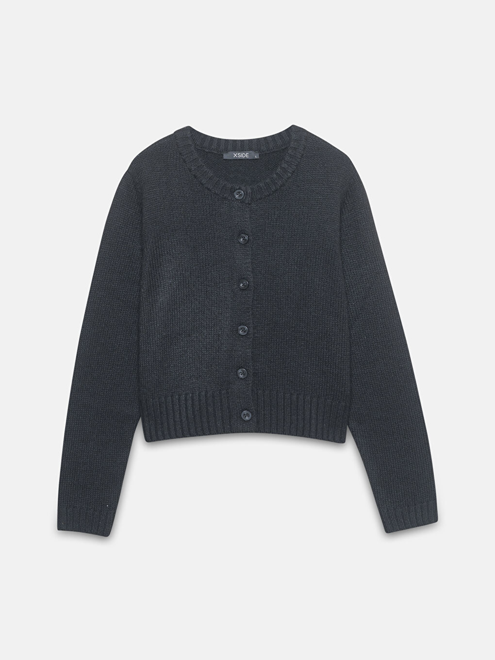 Жіночий трикотажний кардиган з круглим вирізом-4