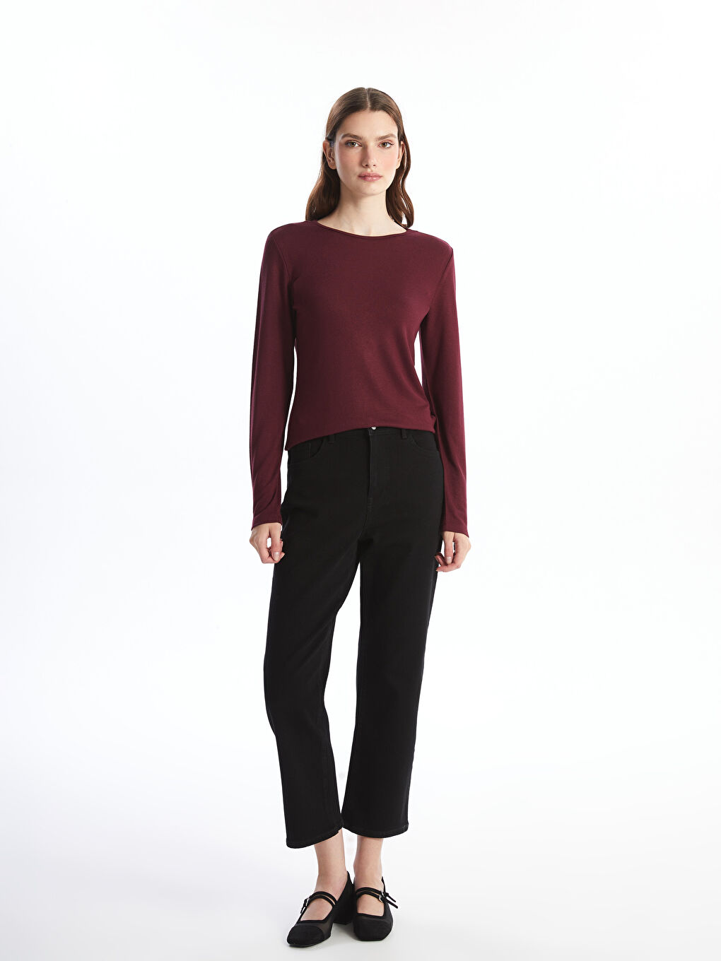 Tricou cu Guler Rotund pentru Femei-1