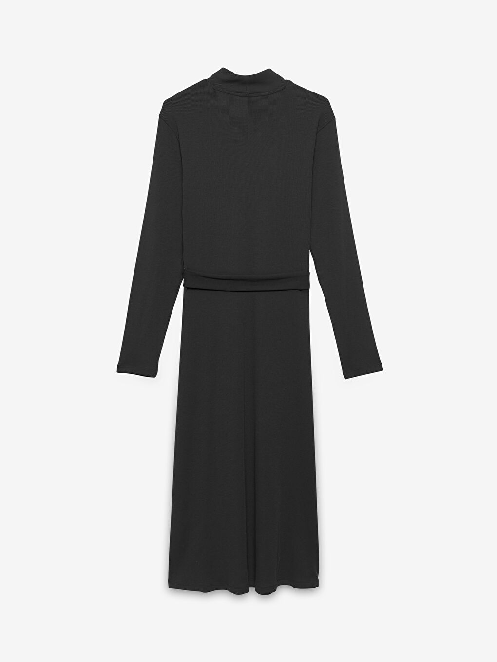 LCWAIKIKI Classic Funnel Neck Plain Long Sleeve Women's Dress -W4H215Z8-CVL