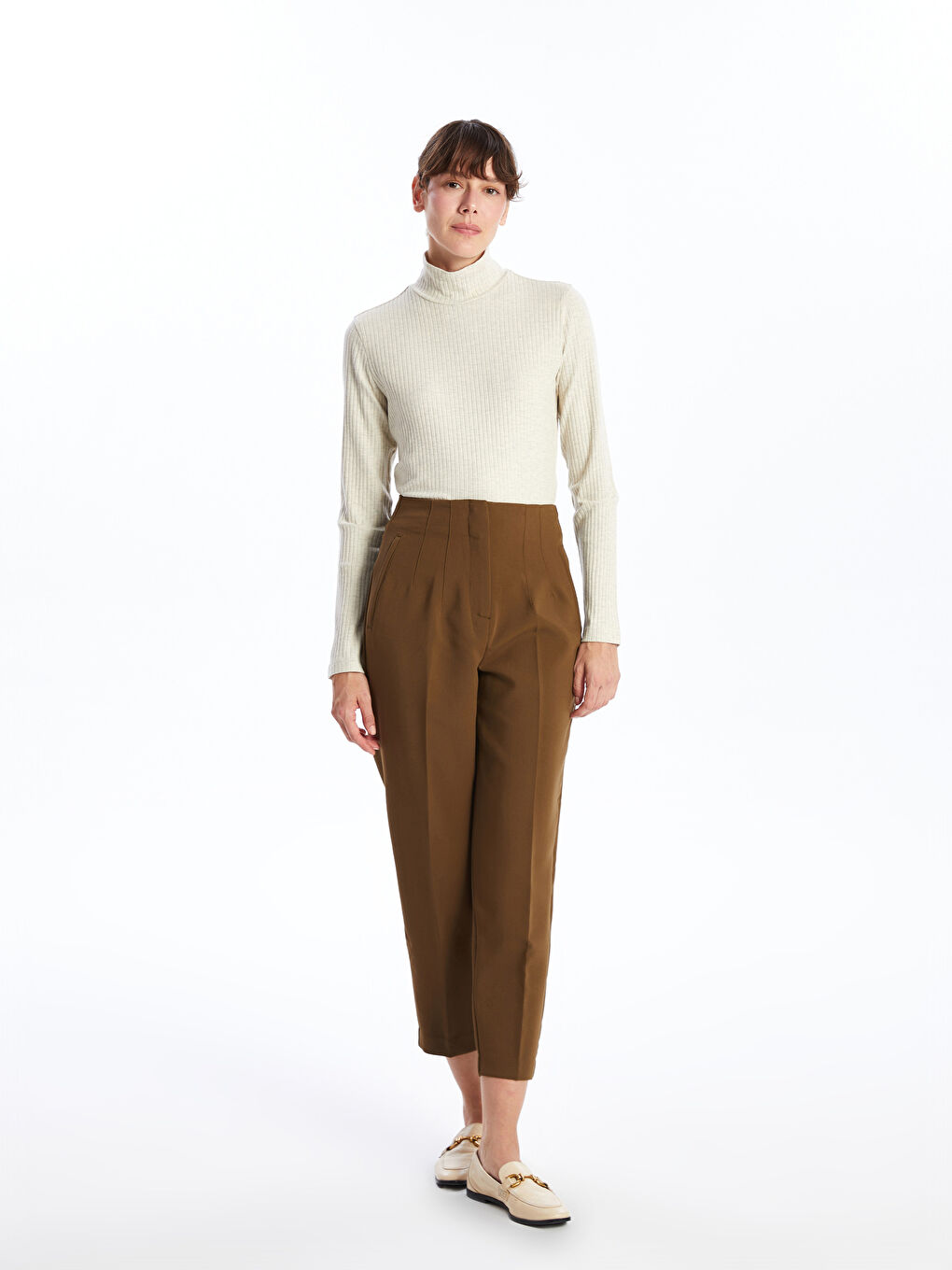 LCWAIKIKI Classic Half Turtleneck Textured Women's Bodysuit -W4H217Z8-EZB