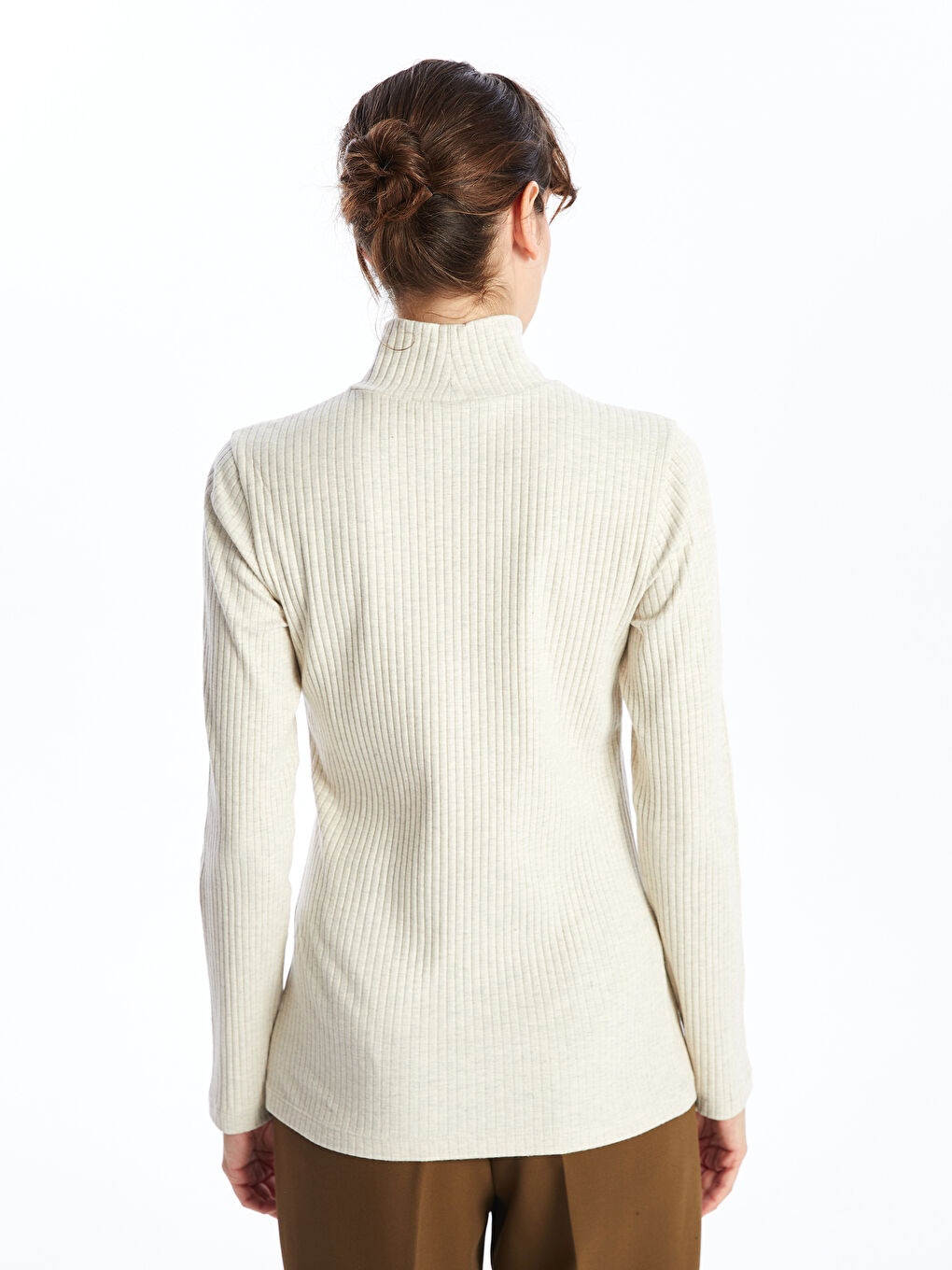 LCWAIKIKI Classic Half Turtleneck Textured Women's Bodysuit -W4H217Z8-EZB