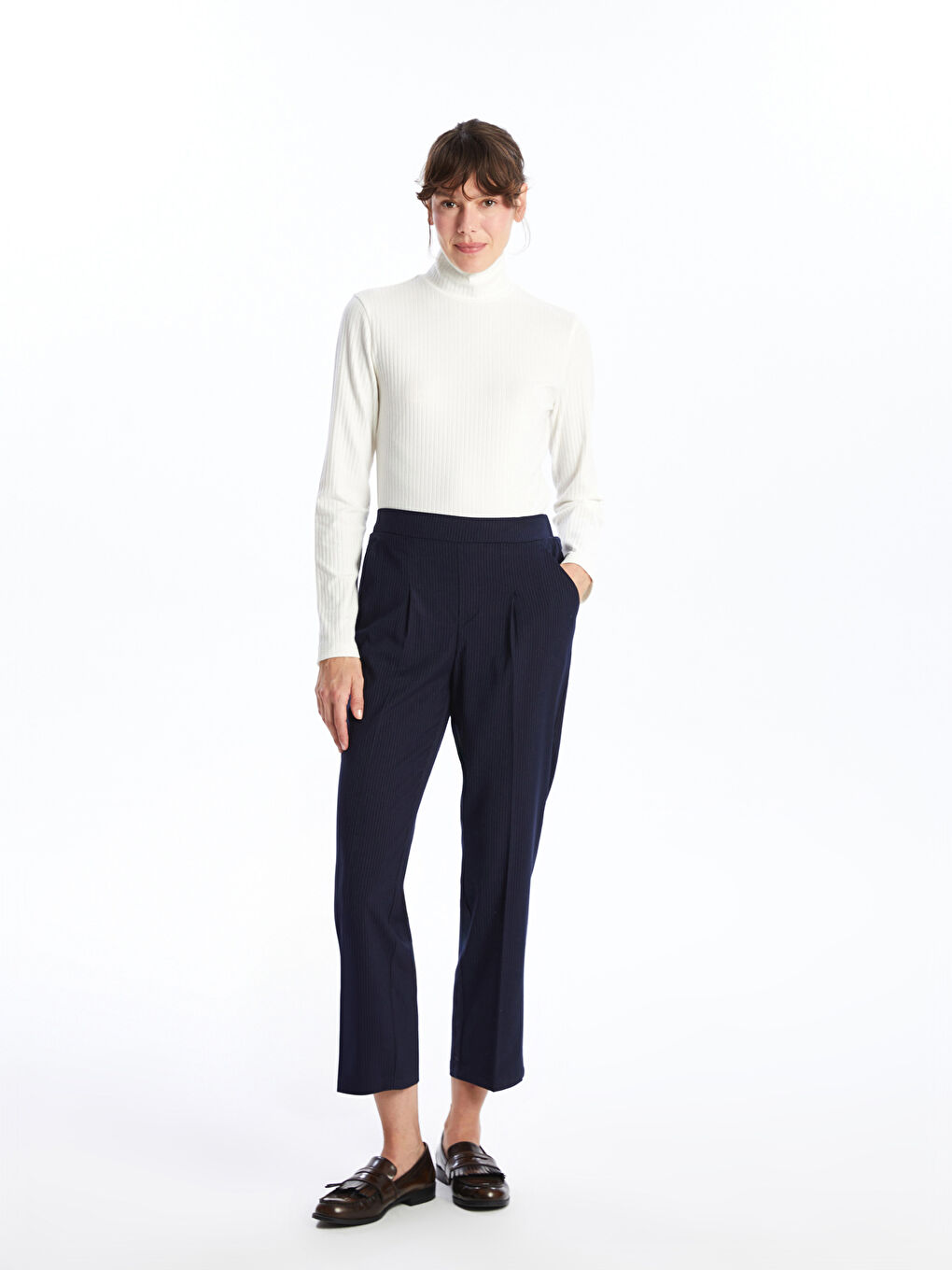 LCWAIKIKI Classic Half Turtleneck Textured Women's Bodysuit -W4H217Z8-R9J