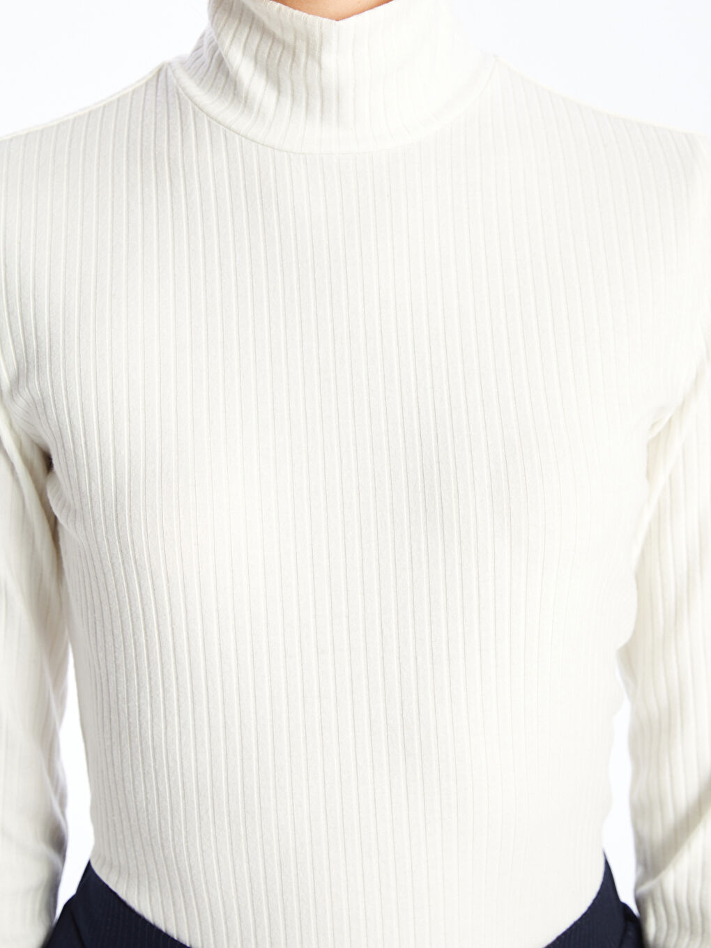 LCWAIKIKI Classic Half Turtleneck Textured Women's Bodysuit -W4H217Z8-R9J