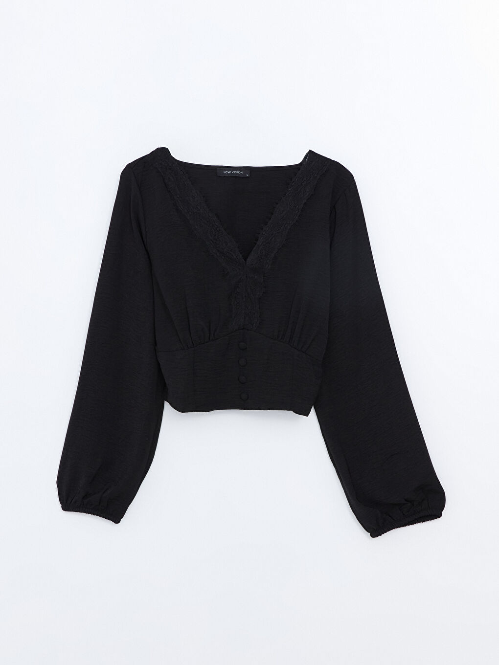 LCW Vision V Neck Lace Detailed Women's Blouse -W4H224Z8-CVL